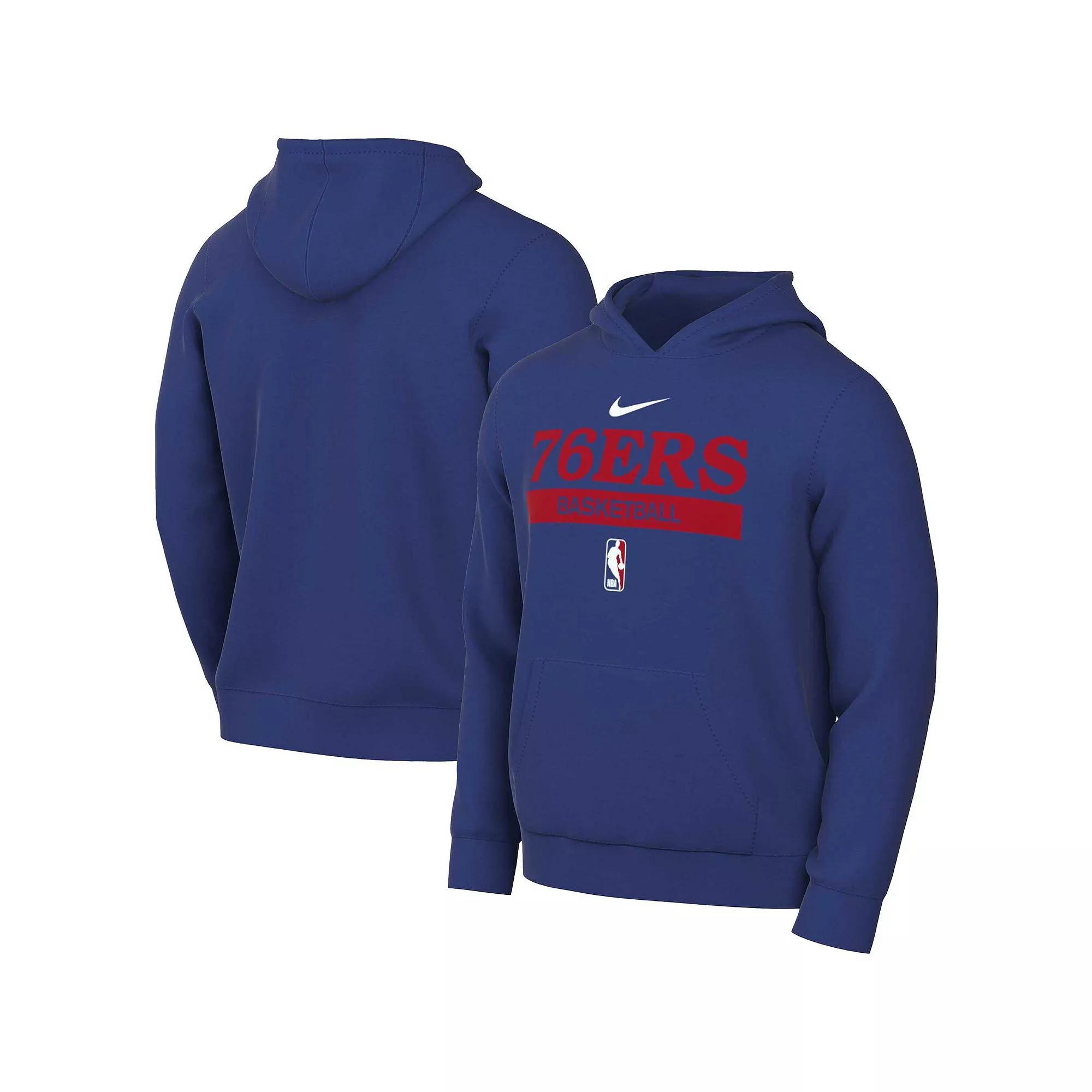 Men's Nike Royal Philadelphia 76ers 2022/23 Spotlight On-Court Practice Performance Pullover Hoodie, Size: 2XL, 76r Blue Product Image