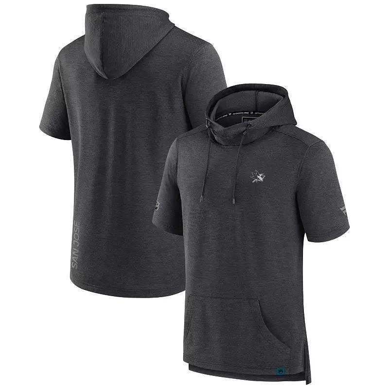 Men's Fanatics Branded Heather Deep Sea Blue Seattle Kraken Authentic Pro Short Sleeve Pullover Hoodie, Size: Small, Krk Blue Product Image