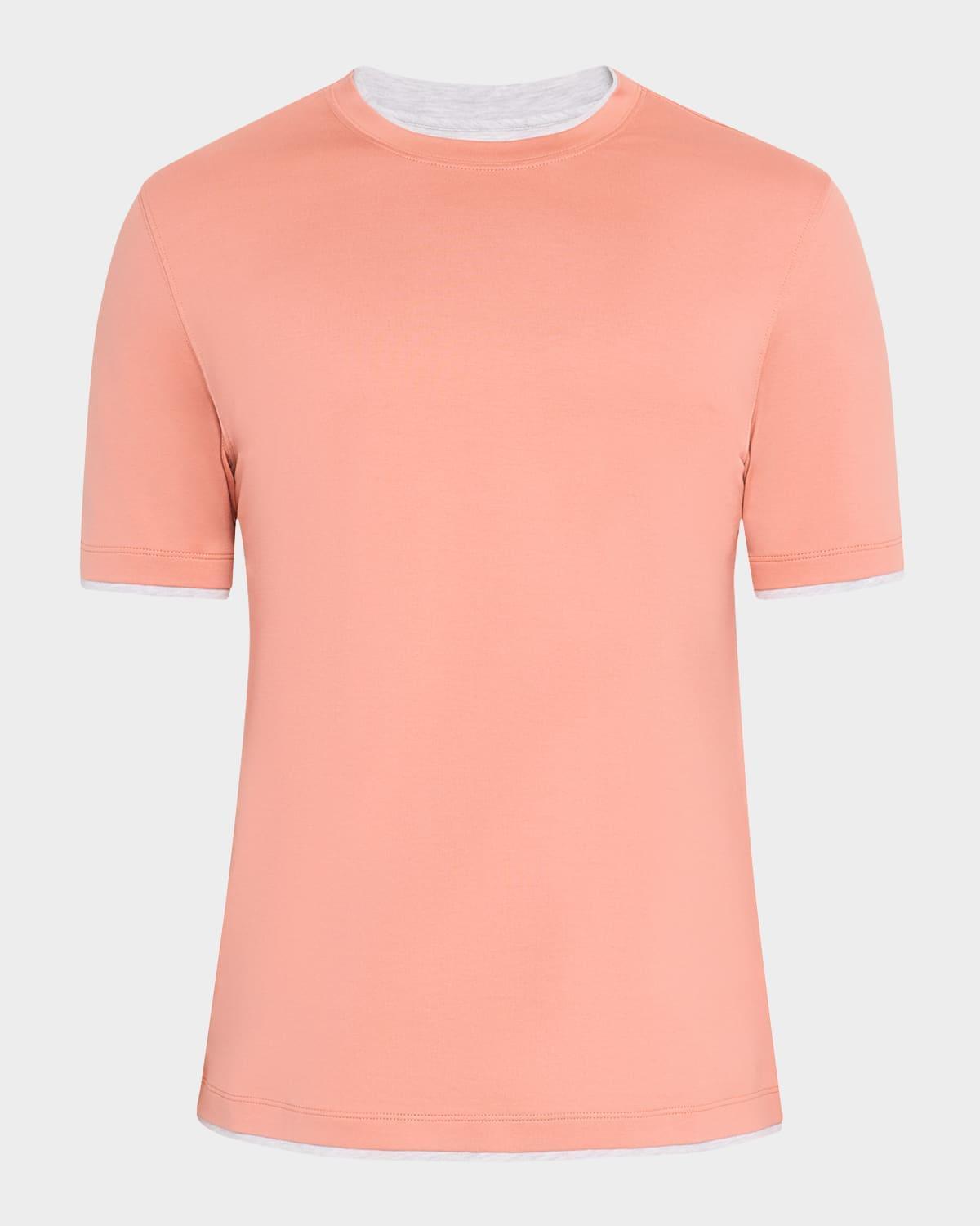 Mens Crewneck T-Shirt with Tipping Product Image