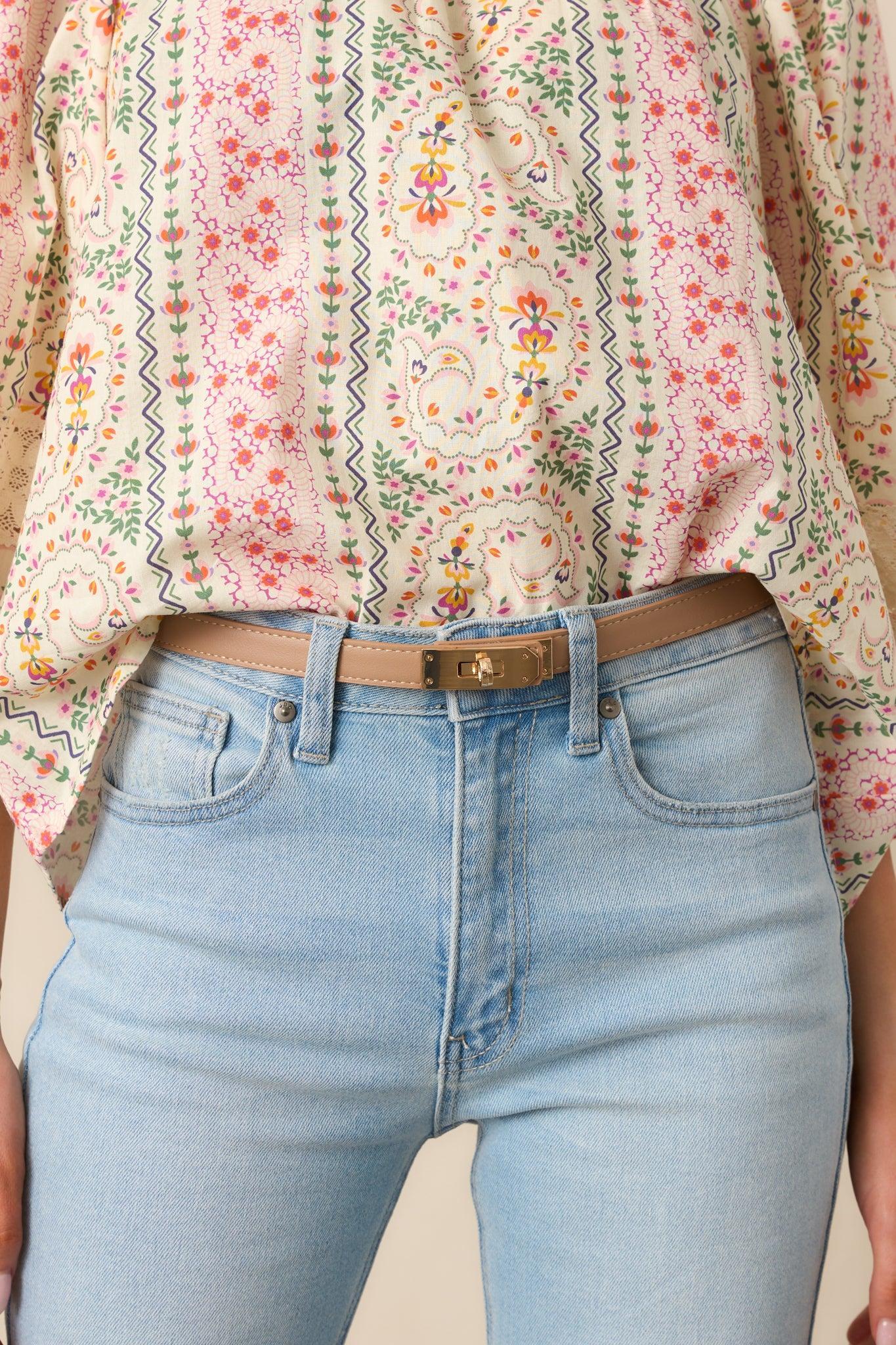 Other One Taupe Twist Lock Adjustable Belt Product Image