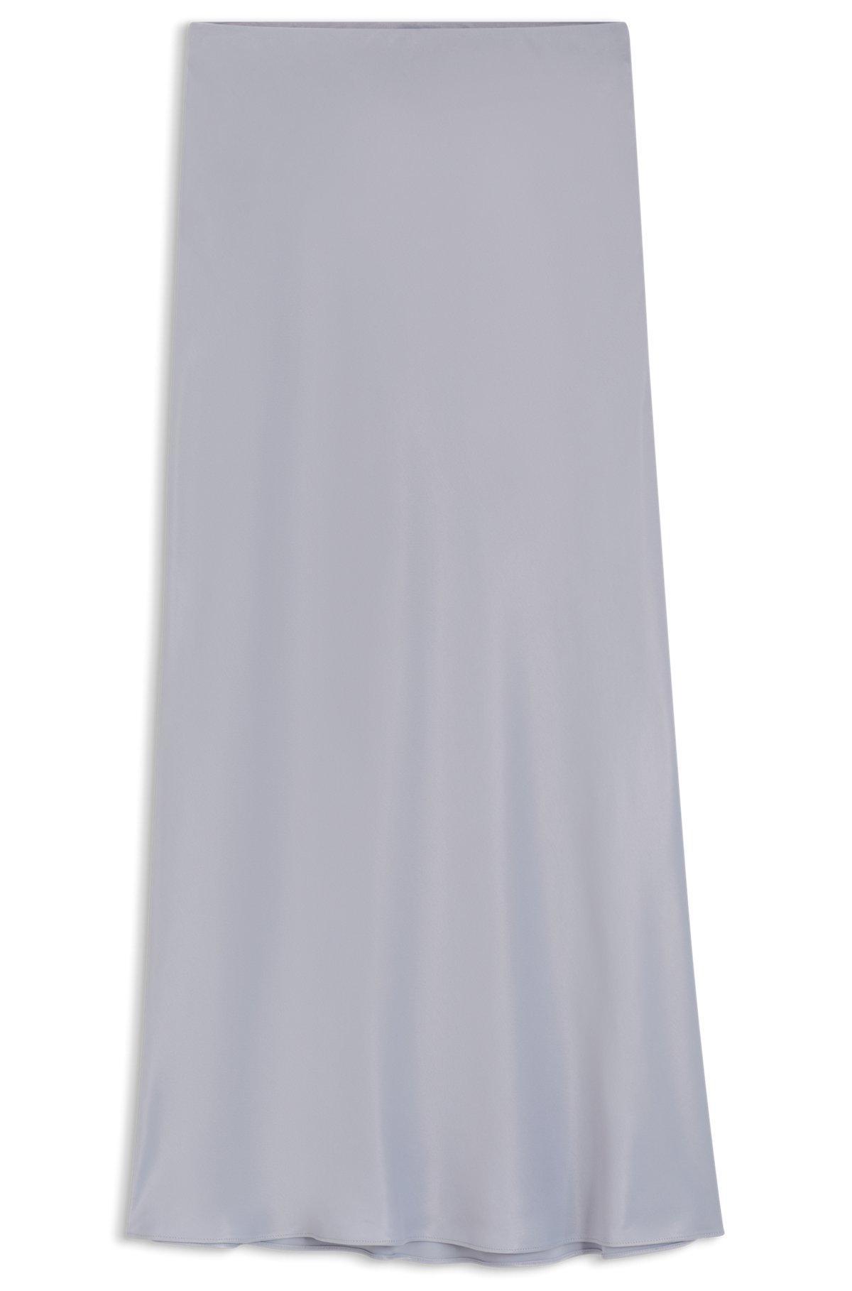 BOSS - Regular-fit maxi skirt in satin - Light Grey Product Image