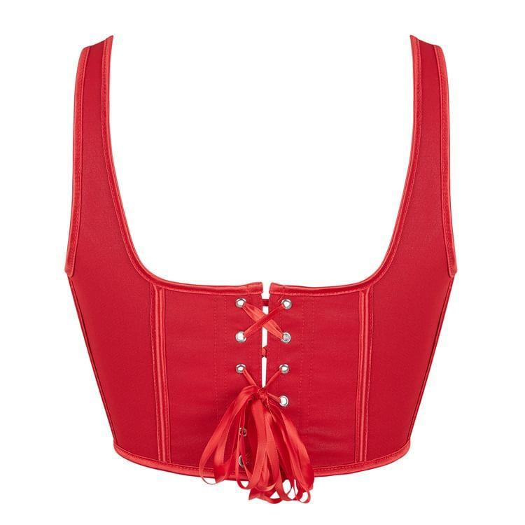 Sleeveless Square Neck Corset Top Product Image