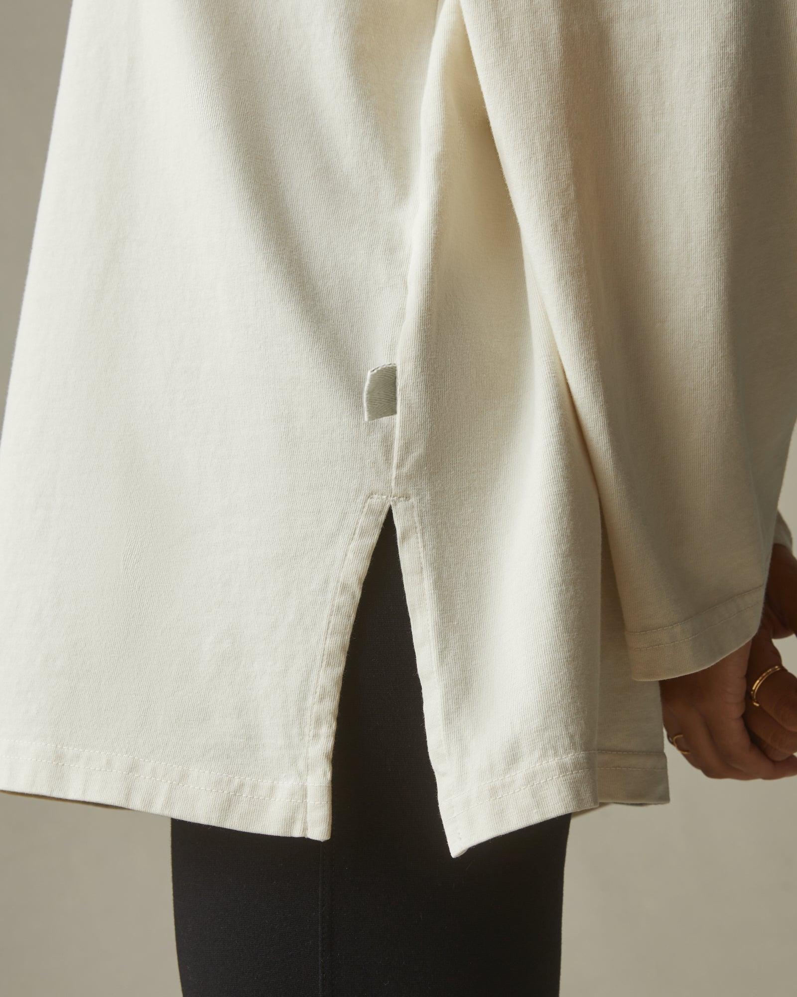 Relaxed Cotton Long Sleeve Tee - Turtledove Female Product Image
