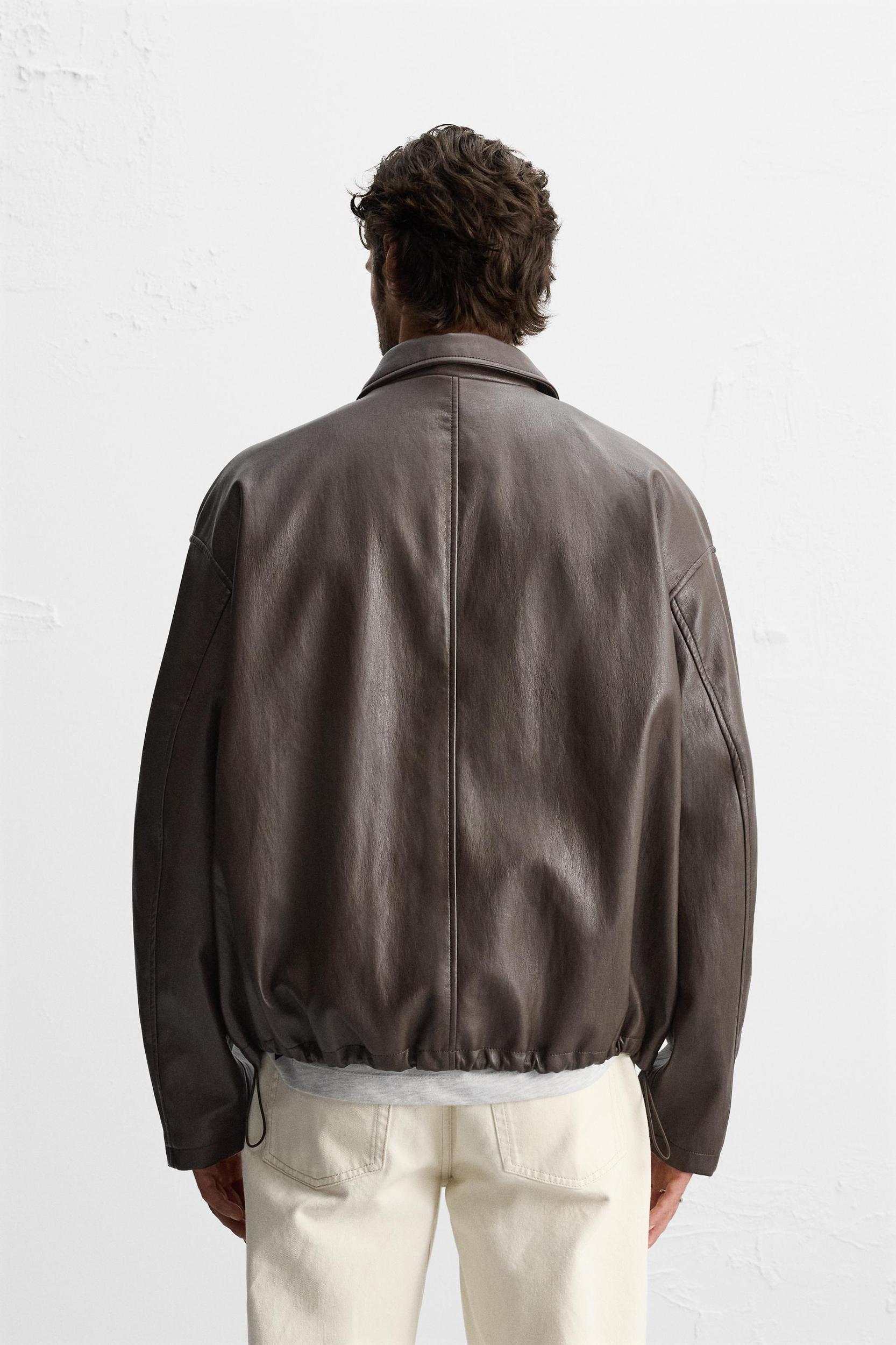 FAUX LEATHER POCKET JACKET Product Image