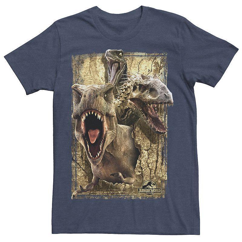 Men's Jurassic World Killer Dinosaur Collage Tee, Size: 3XL, Red Product Image