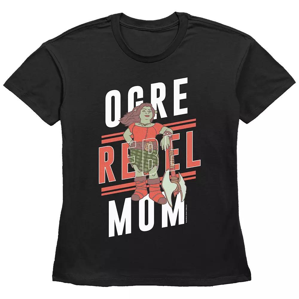 Women's Shrek Ogre Rebel Mom Basic Fit Graphic Tee, Size: Medium, Black Product Image