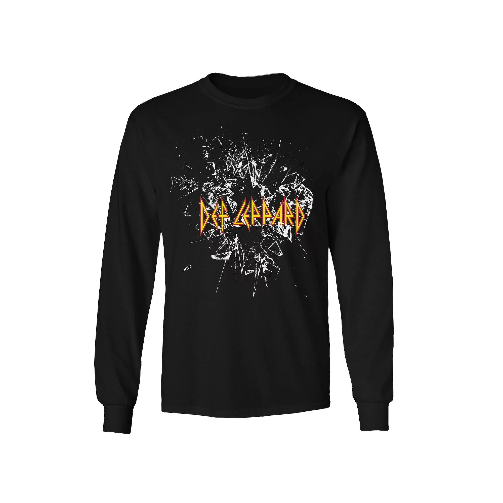 Men's Def Leppard Shatter Logo Long Sleeve Tee, Size: XL, Black Product Image