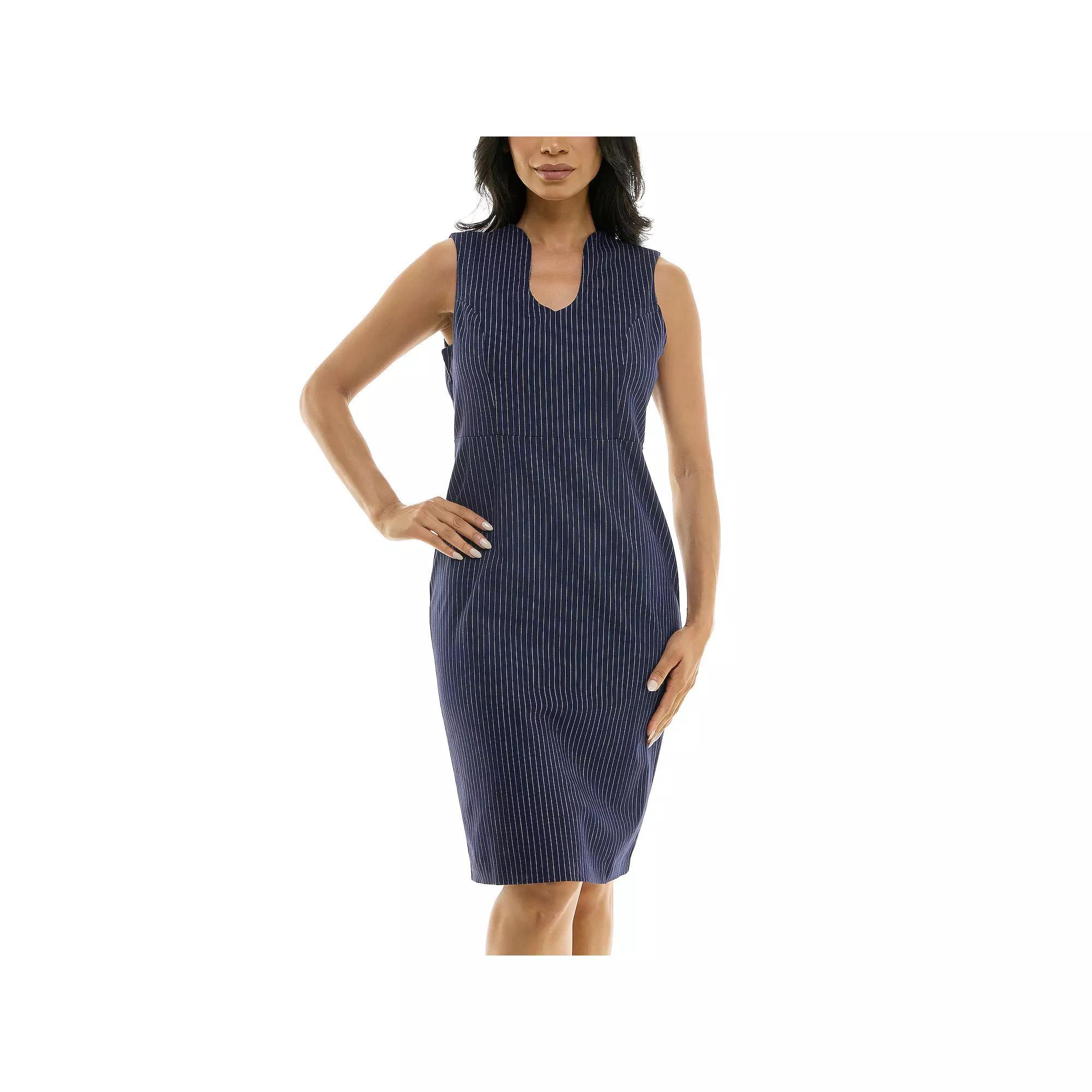 Womens Nina Leonard U-Neck Sheath Midi Dress Product Image