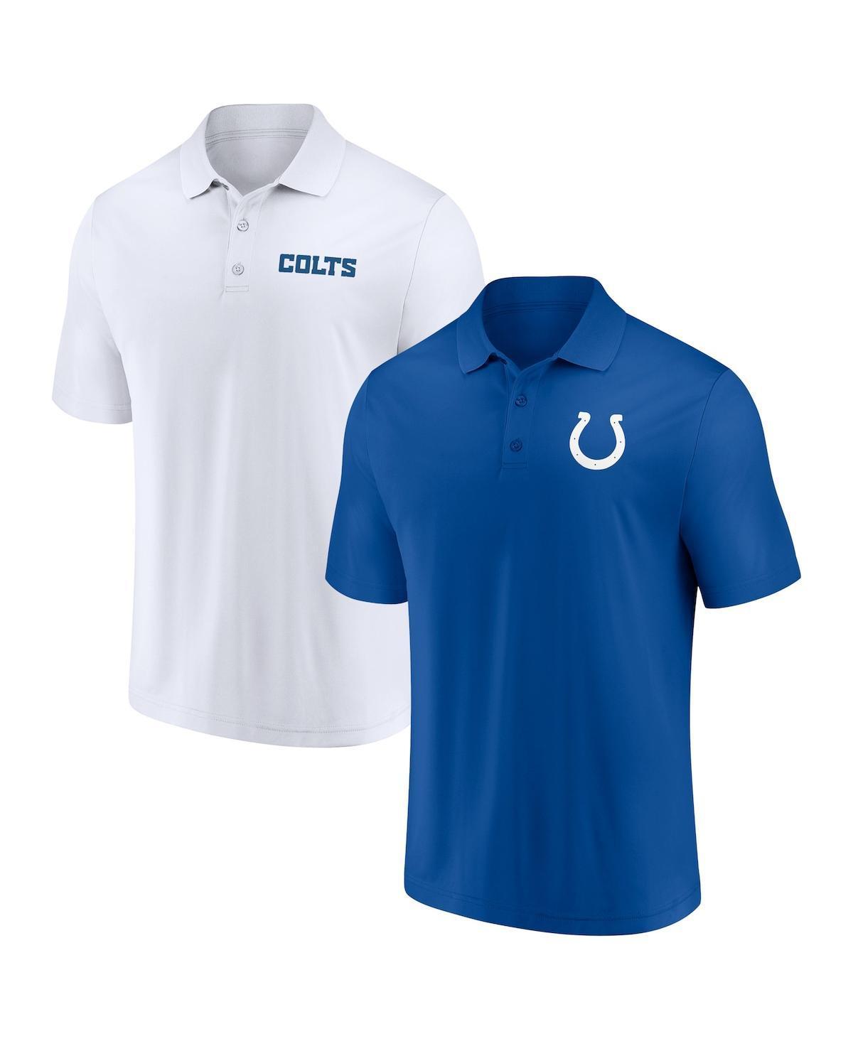 Mens Fanatics Branded Royal/White Indianapolis Colts Dueling Two-Pack Polo Set Product Image