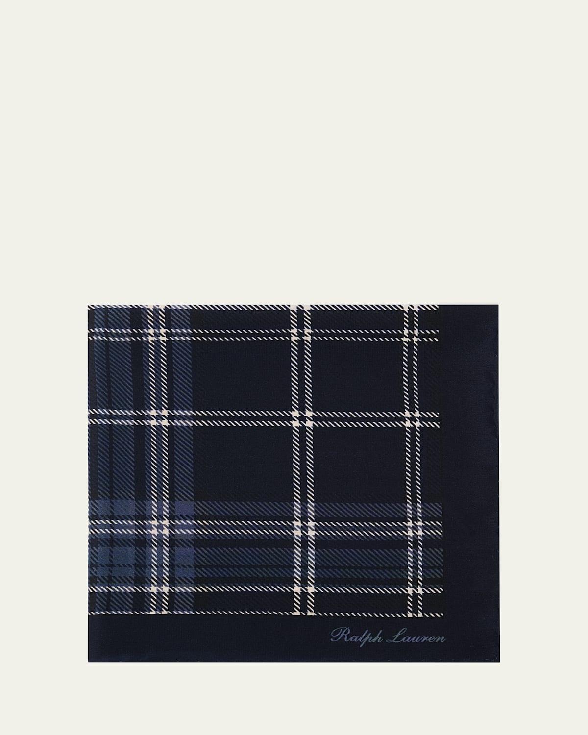 Mens Tonal Plaid Pocket Square Product Image