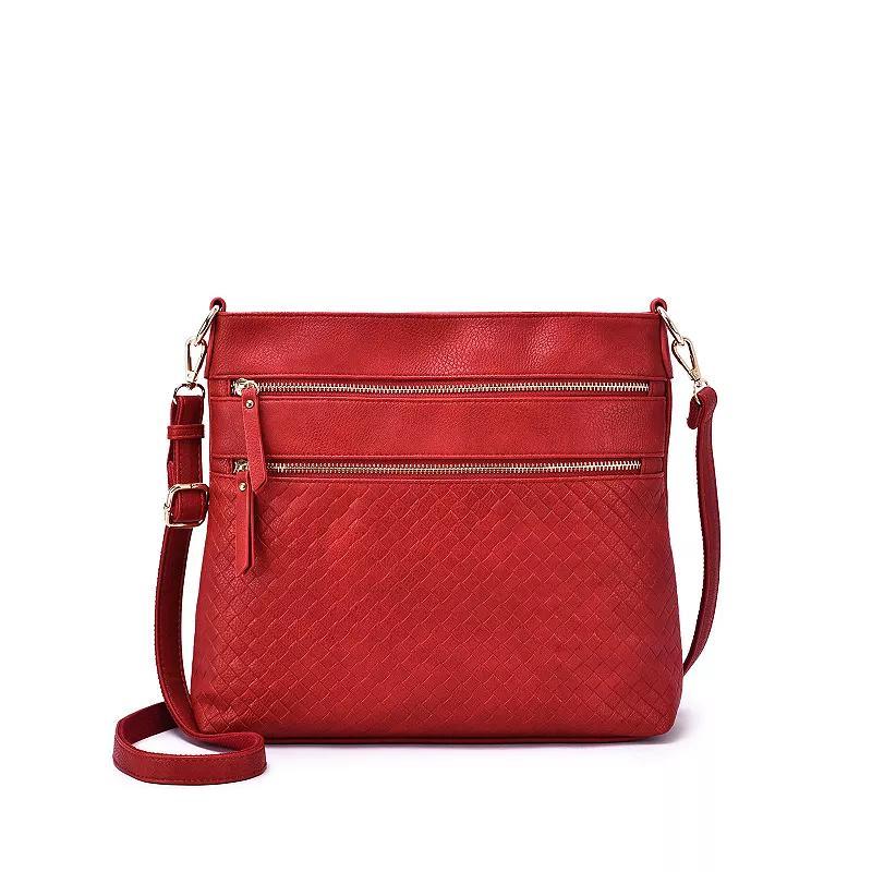 Womens Mellow World Alecia Woven Shoulder Bag, Red Product Image