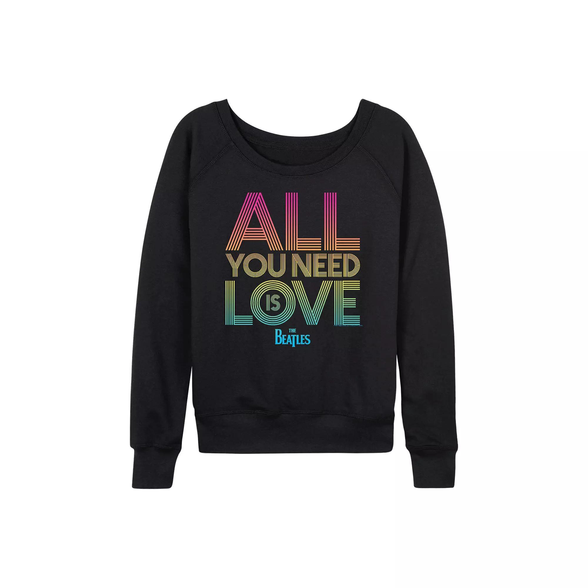 Womens The Beatles All You Need Is Love French Terry Long Sleeve Tee Product Image