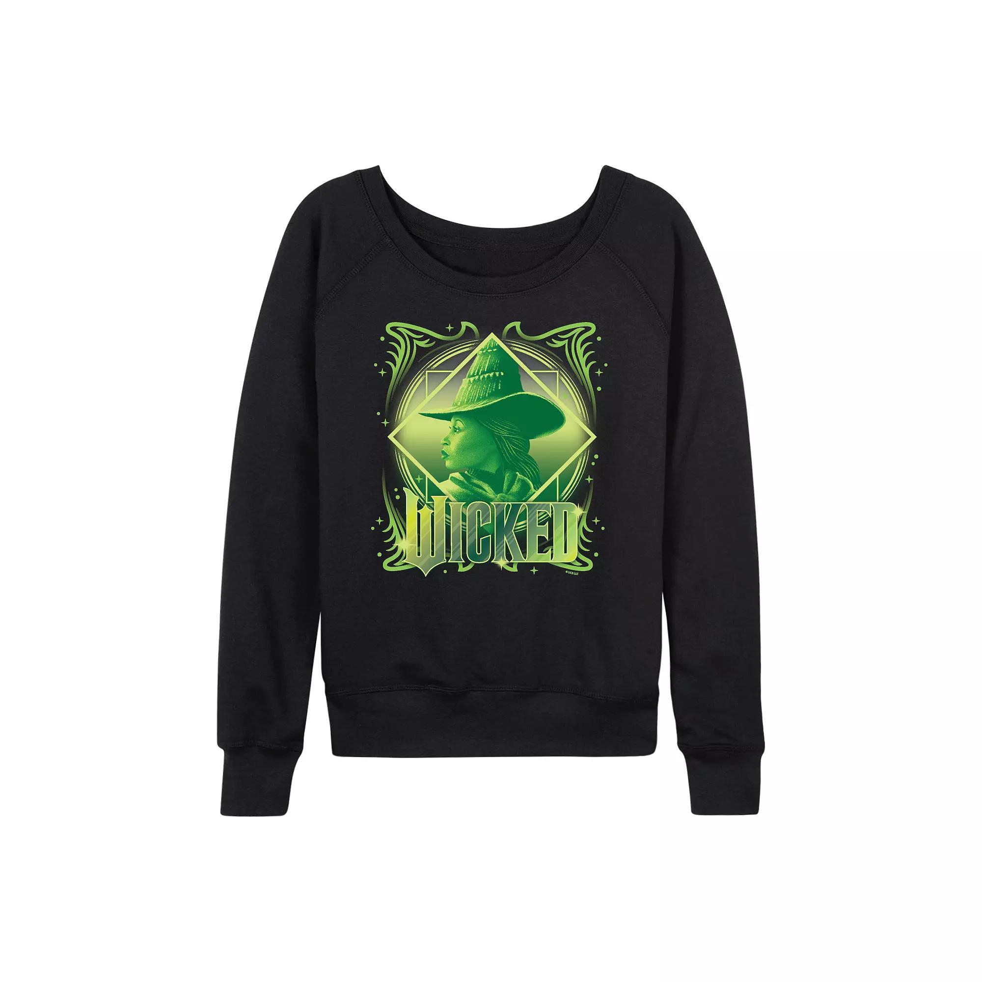 Womens Wicked Elphaba Portrait French Terry Long Sleeve Tee Product Image