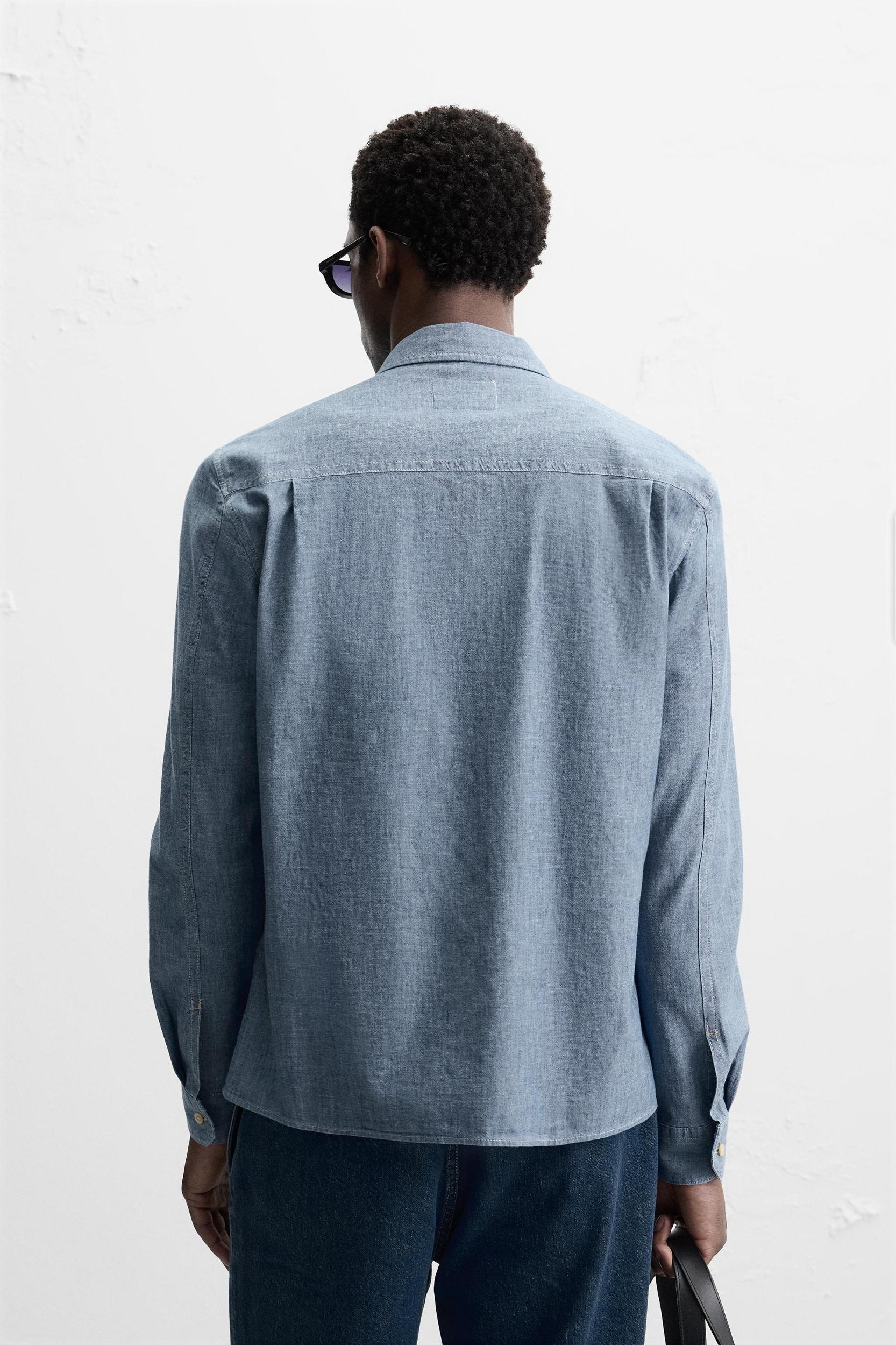 DENIM SHIRT WITH POCKET Product Image