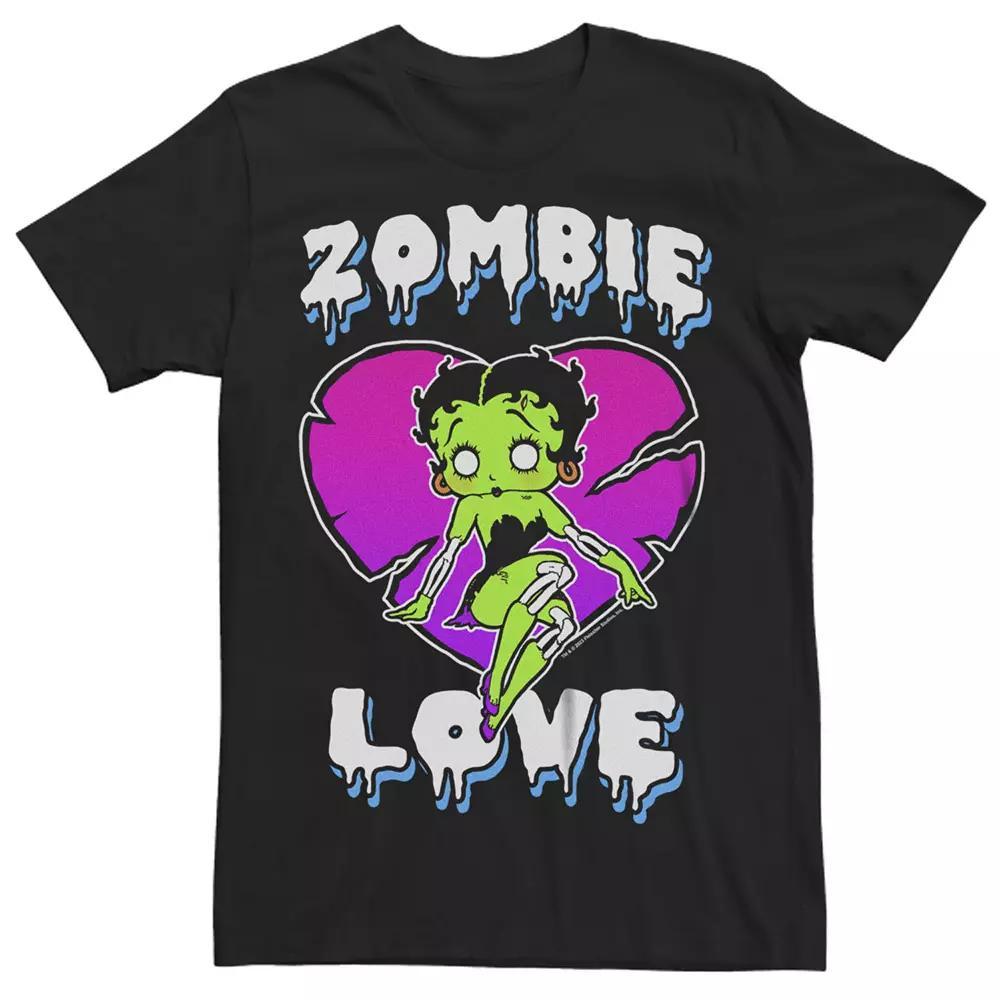 Big & Tall Betty Boop Zombie Love Fluorescent Colors Graphic Tee, Men's, Size: 4XL Tall, Black Product Image