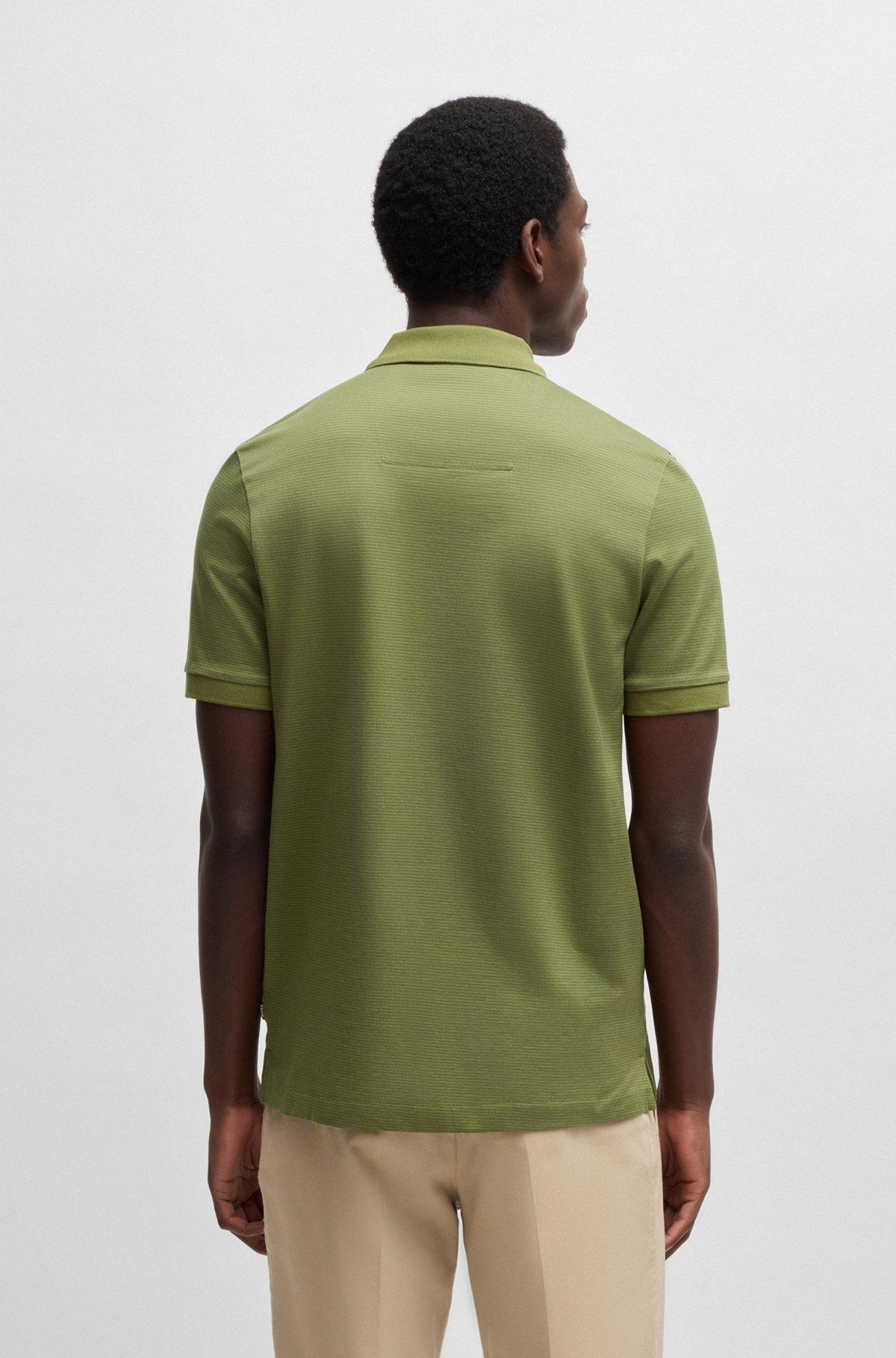 Mercerized-cotton polo shirt with micro pattern Product Image