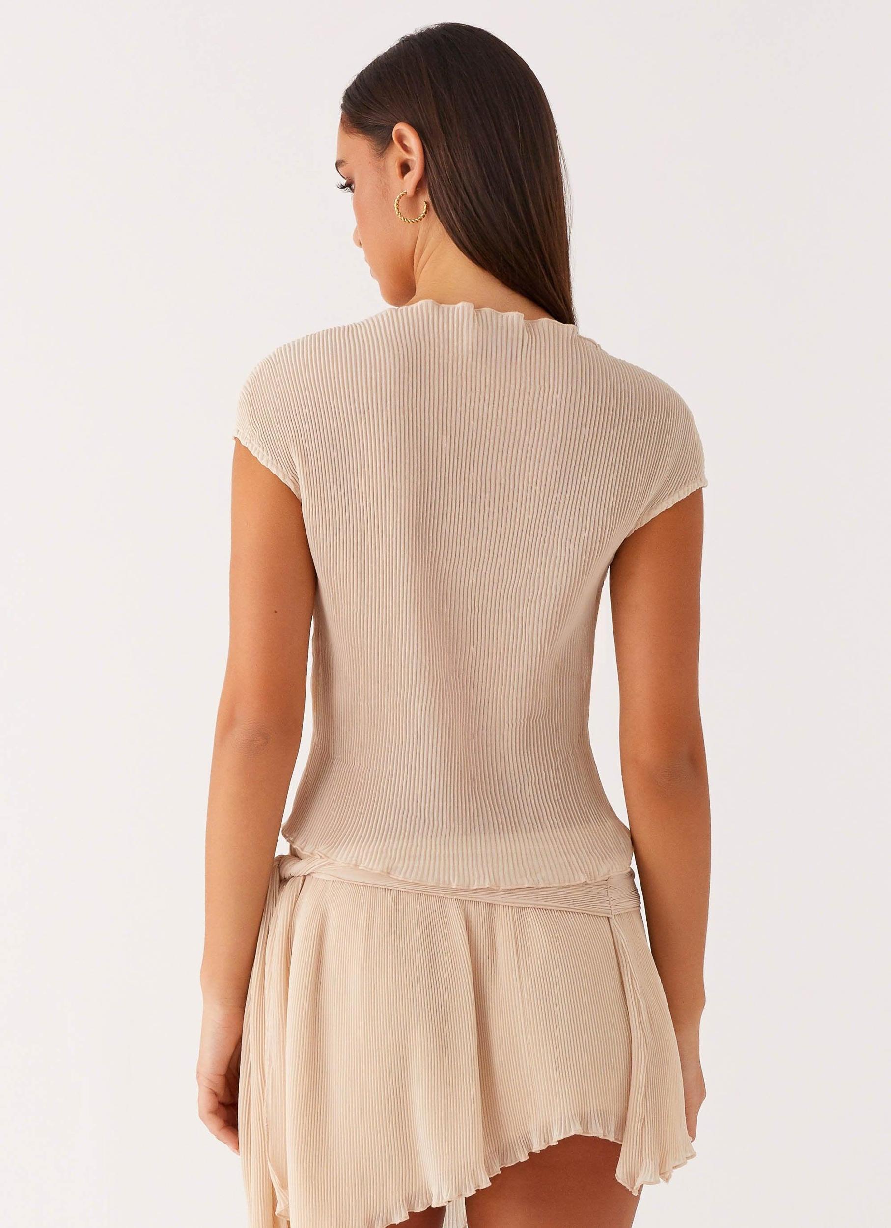 Gemma Cap Sleeve Top - Ivory Product Image