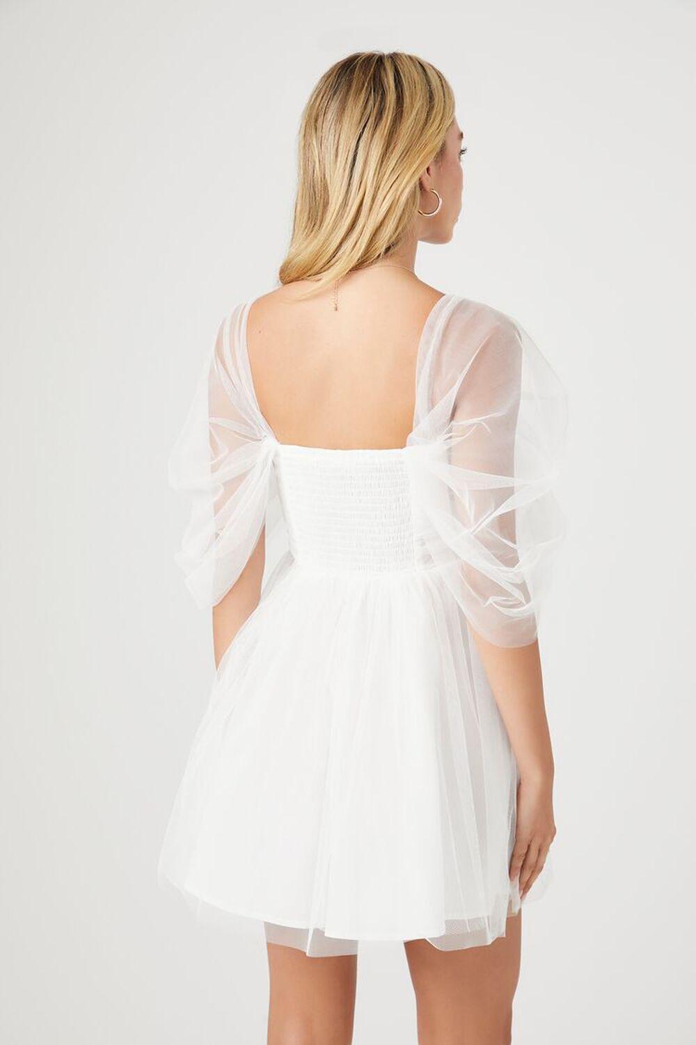 Mesh Draped-Sleeve Mini Dress | Forever 21 Product Image