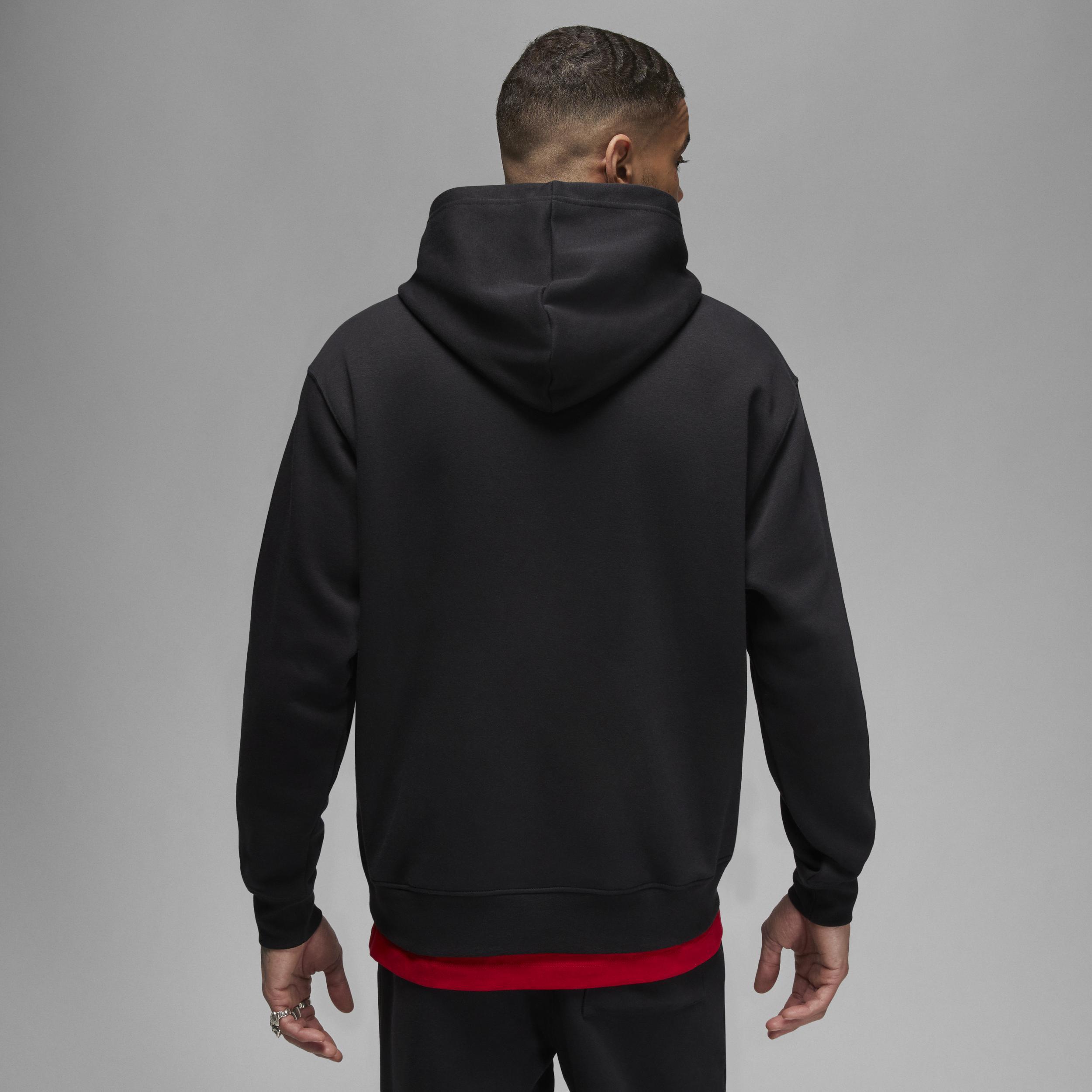 Jordan Mens Jordan Essential Fleece Pullover - Mens Black/White Product Image