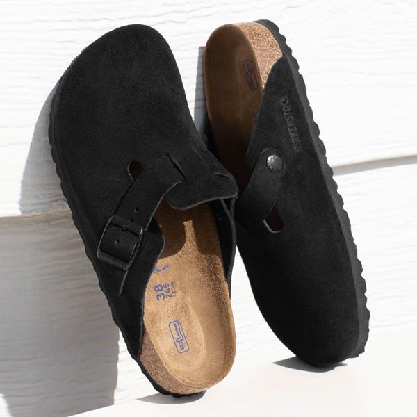 Birkenstock Mens Boston Suede Slide-On Soft Footbed Clogs Product Image