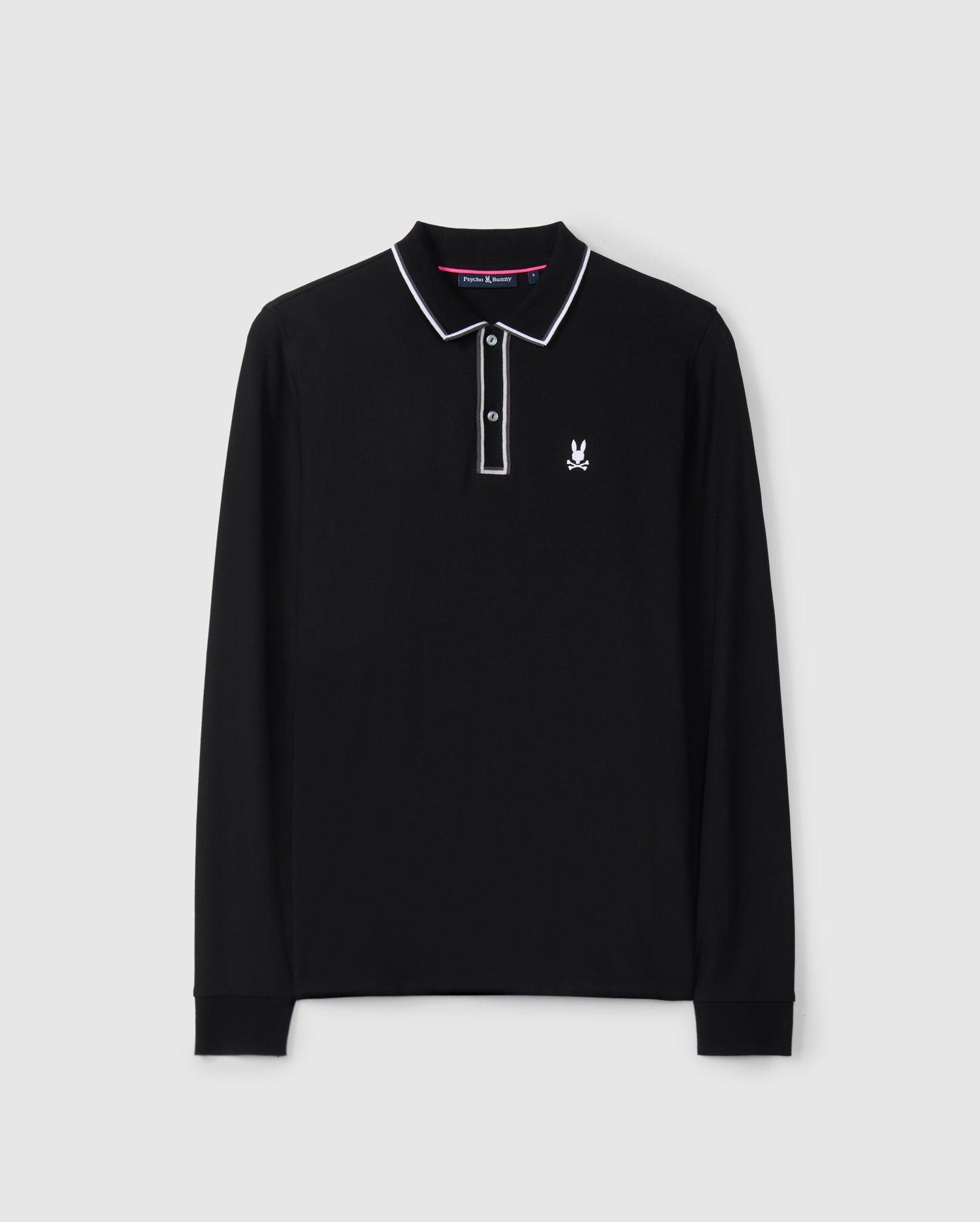 Mens Kent Long Sleeve Pique Polo 001 BLACK / L Product Image