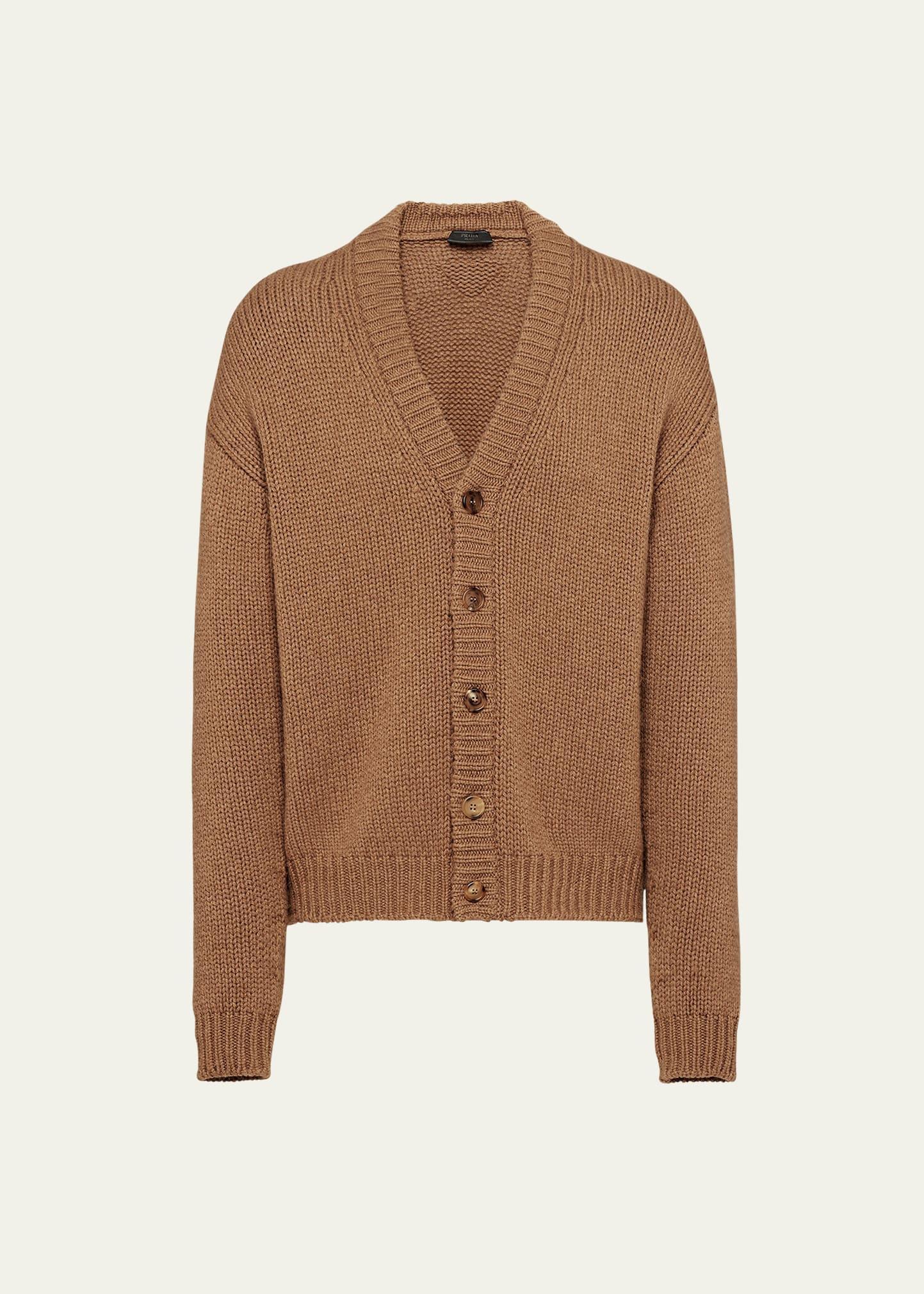 Mens Camel Hair Cardigan Product Image