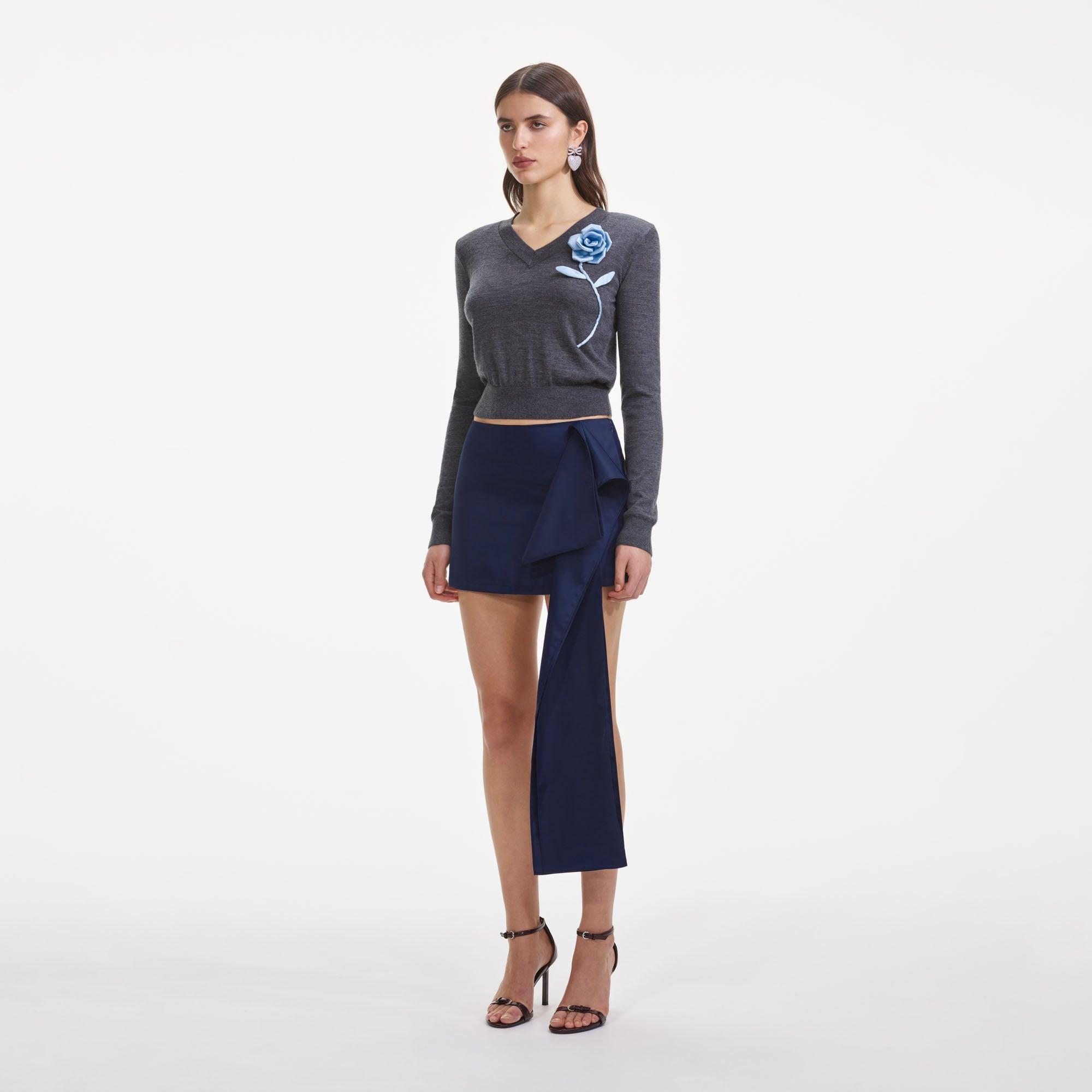 Charcoal Blue Rose Lightweight Jumper Product Image