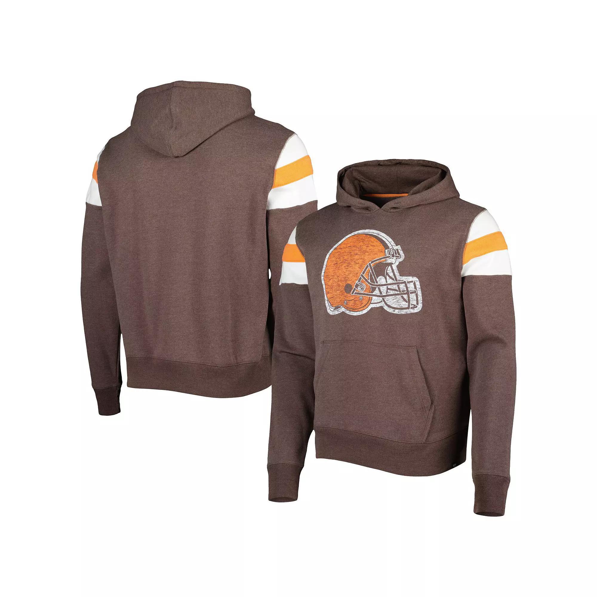 Men's '47 Brown Cleveland Browns Premier Nico Pullover Hoodie, Size: Large, Team Product Image