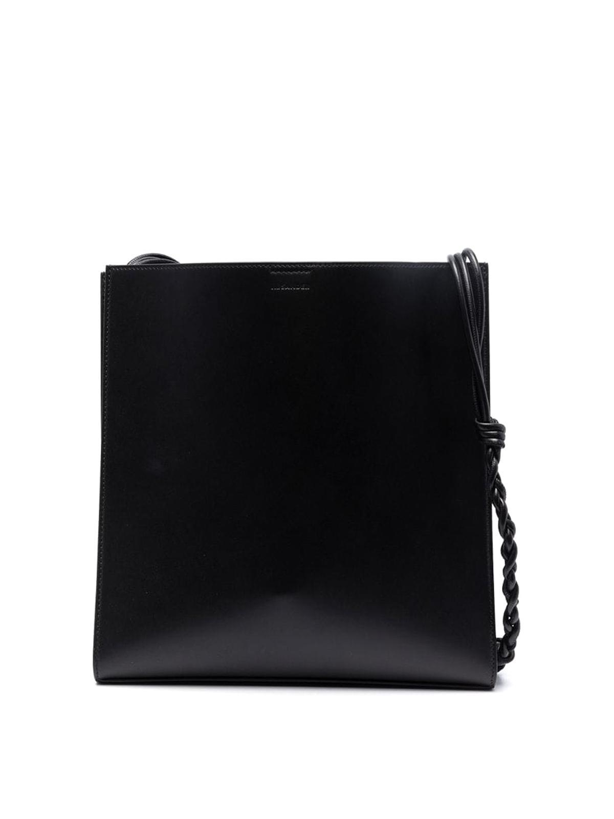 JIL SANDER Tangle Leather Crossbody Bag In Black Product Image
