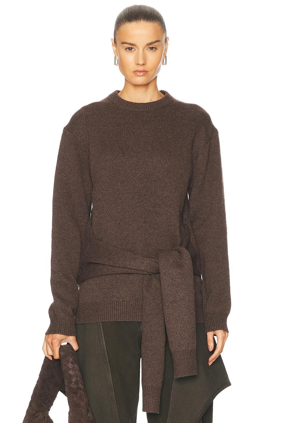 JW ANDERSON Draped Tie Front Sweater In Smoke Product Image