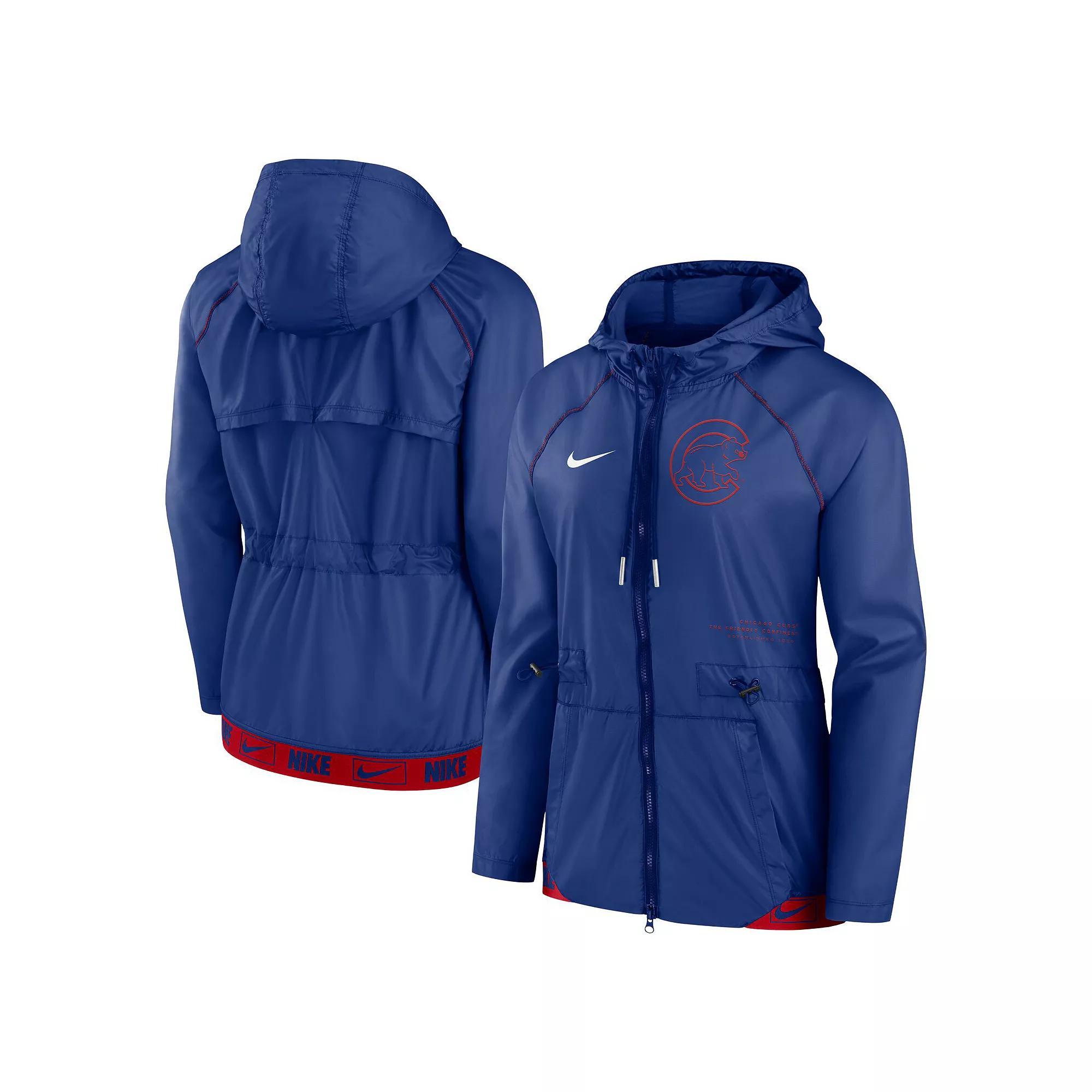 Women's Nike Royal/Red Chicago Cubs Statement Raglan Full-Zip Hoodie Jacket, Size: XS, Blue Product Image