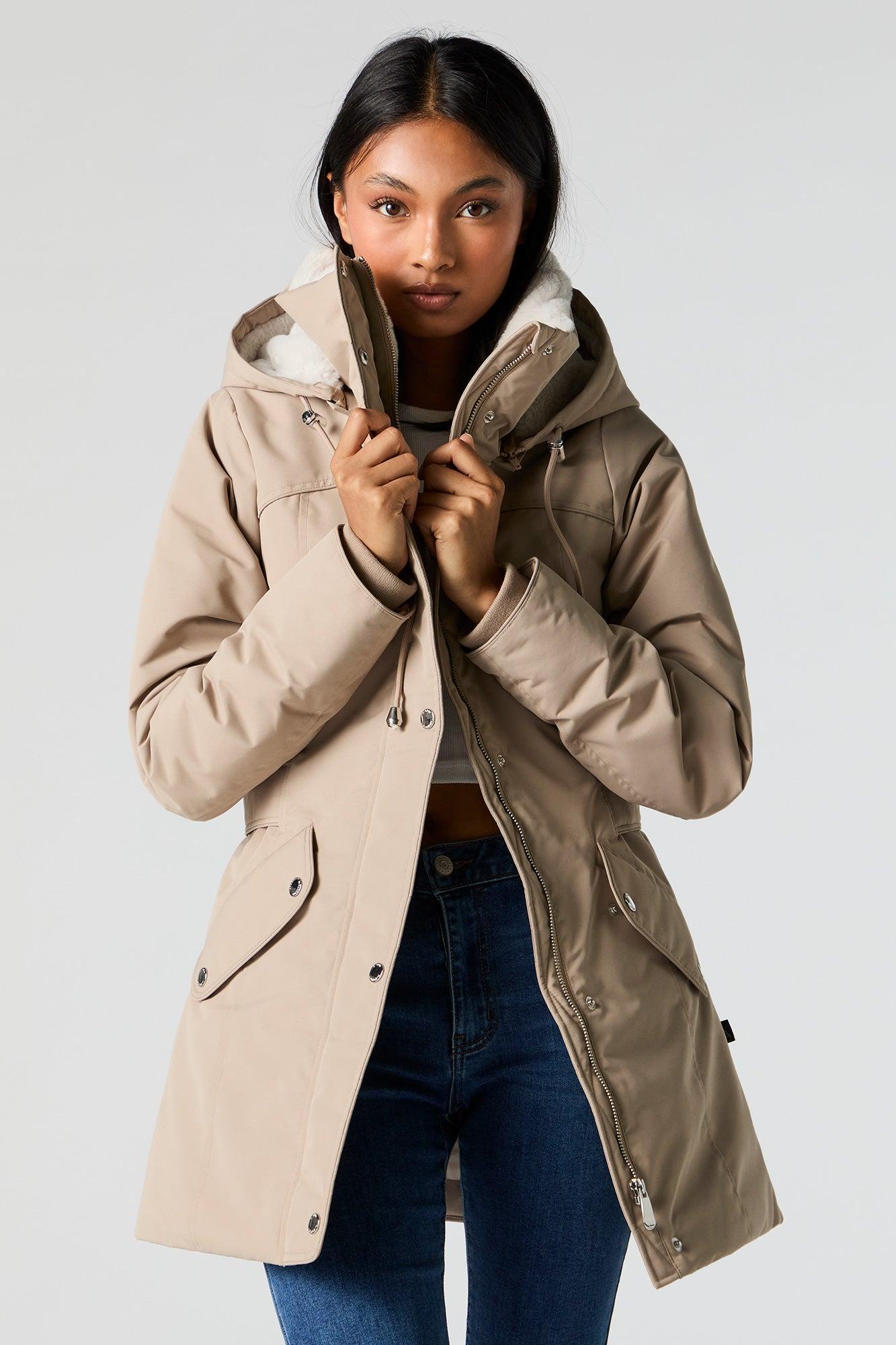 Faux Fur Lined Hooded Parka Female Product Image
