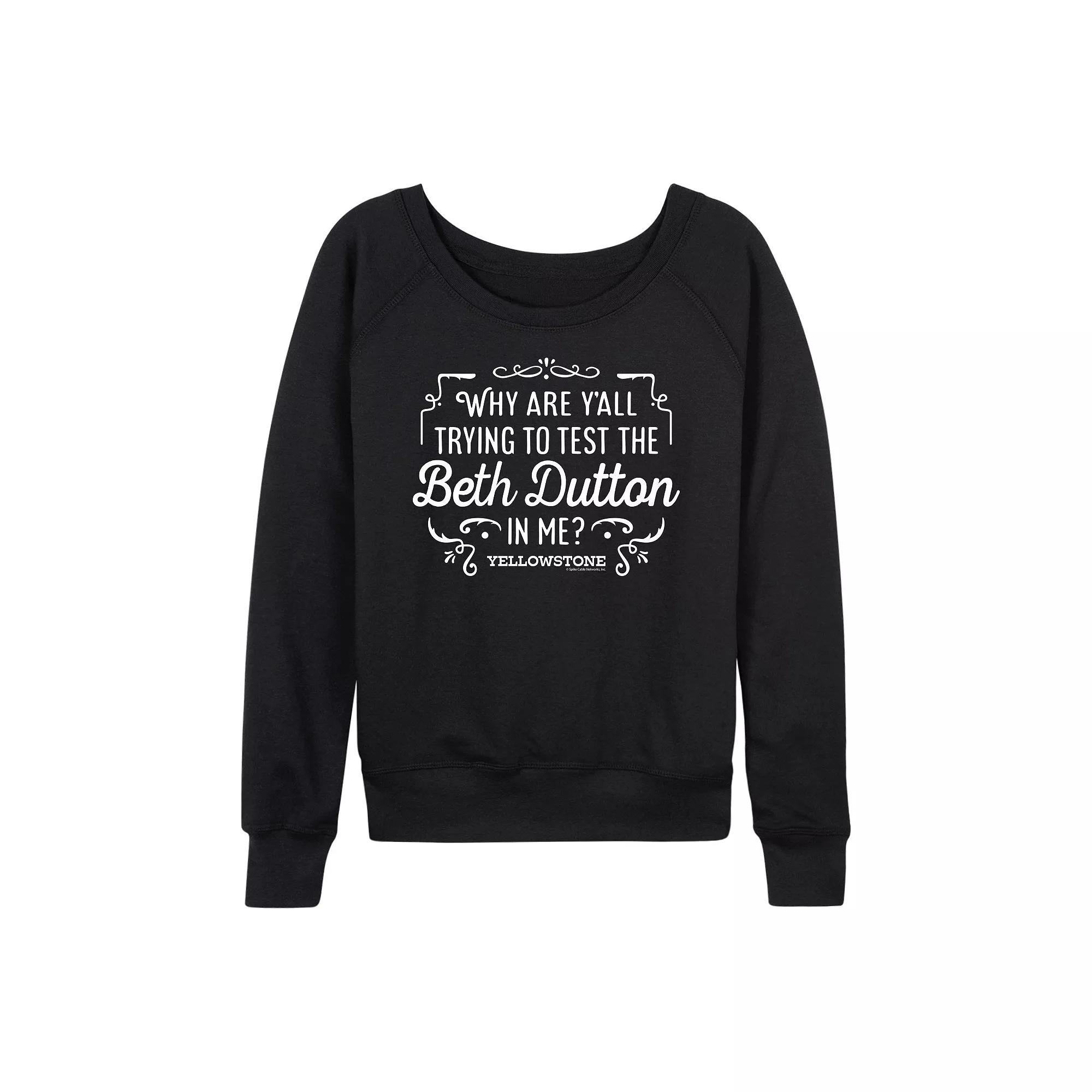 Womens Yellowstone Someone Elses Day French Terry Long Sleeve Tee, Girls Grey Indigo Product Image