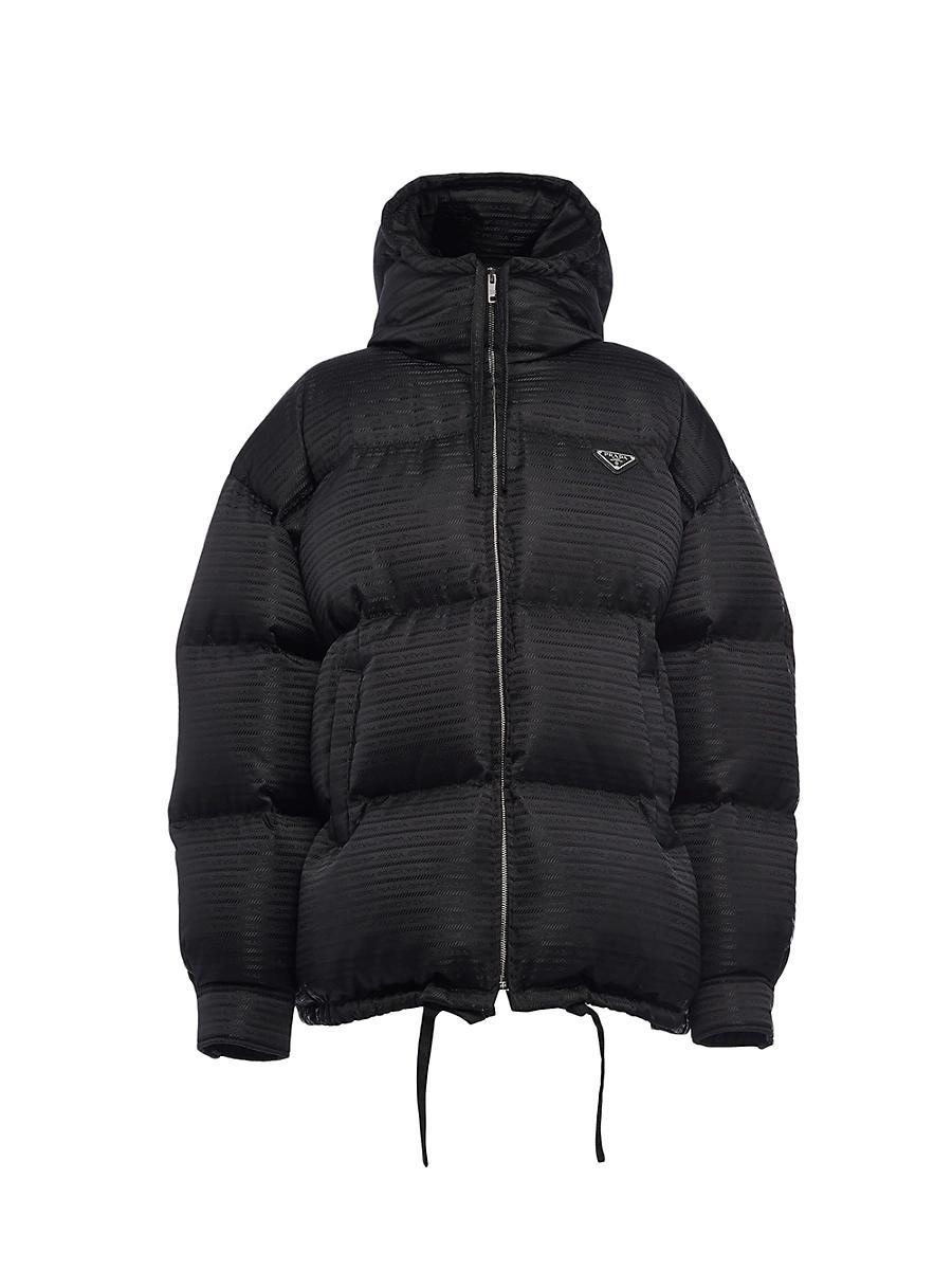 Womens Re-Nylon Hooded Down Jacket Product Image