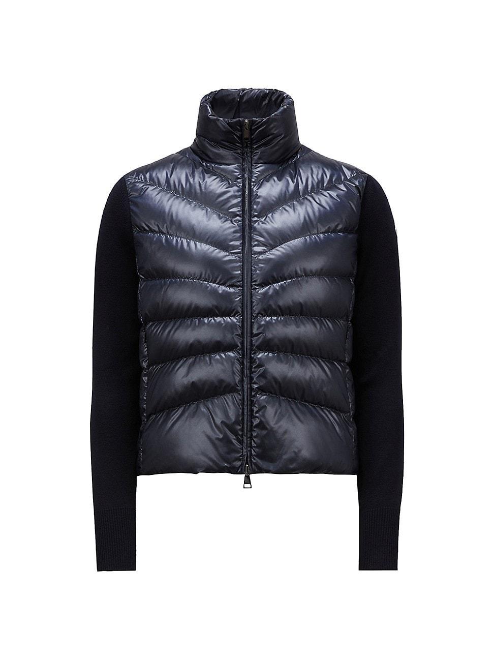 Womens Zip Front Down Knit Cardigan Product Image