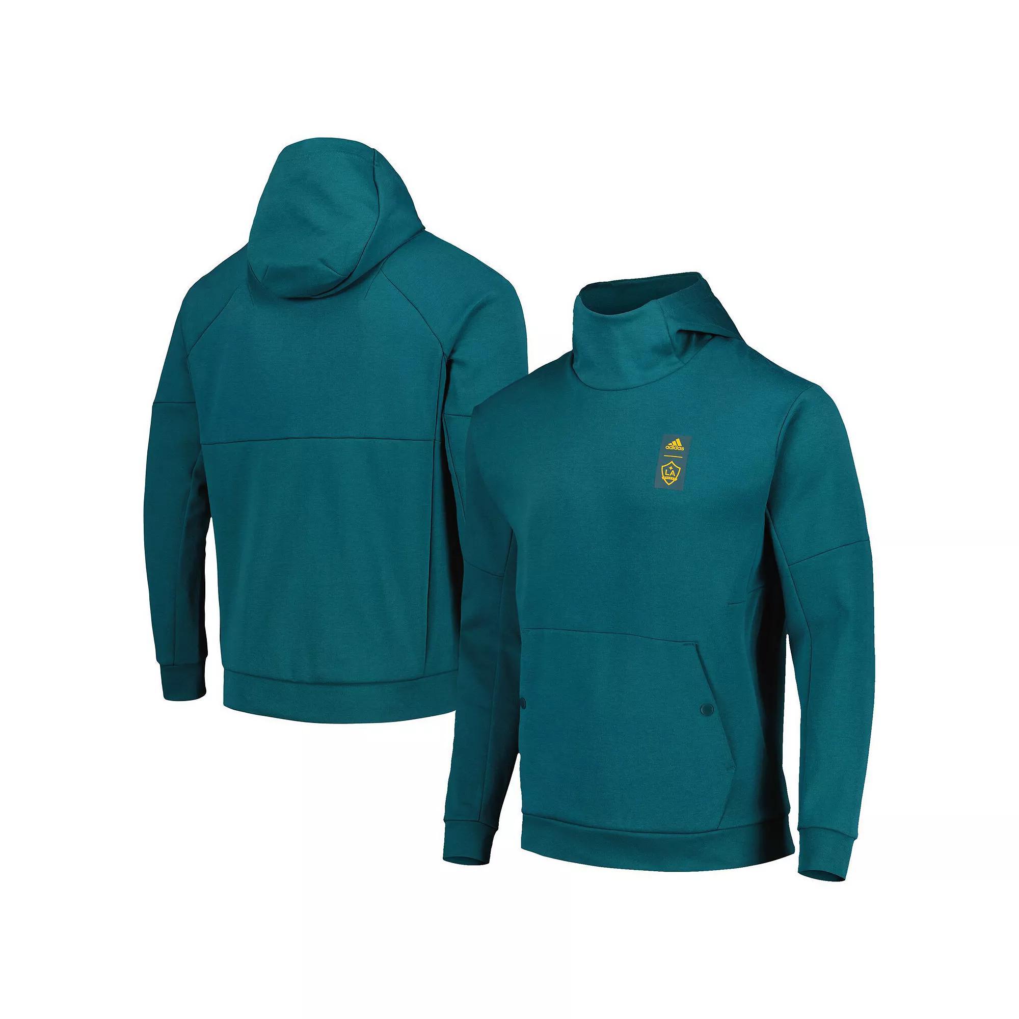 Men's adidas Teal LA Galaxy 2023 Player Travel Pullover Hoodie, Size: 2XL, Blue Product Image