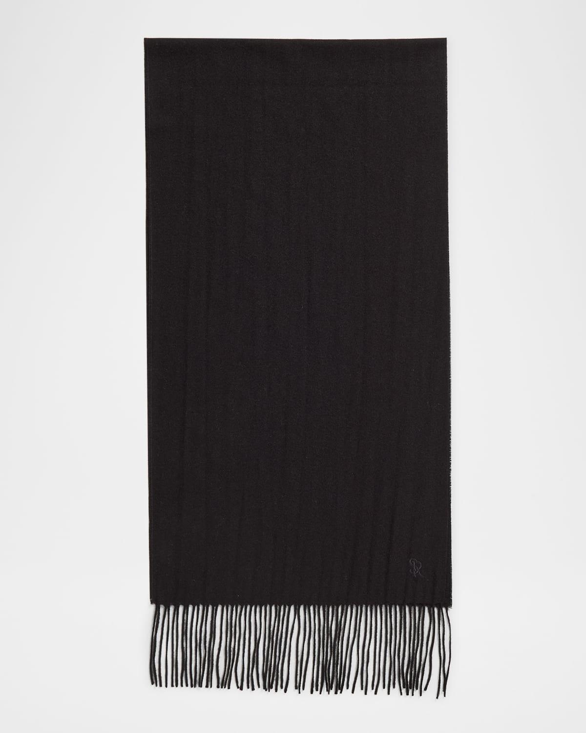 Mens Cashmere Embroidered Monogram Scarf Product Image