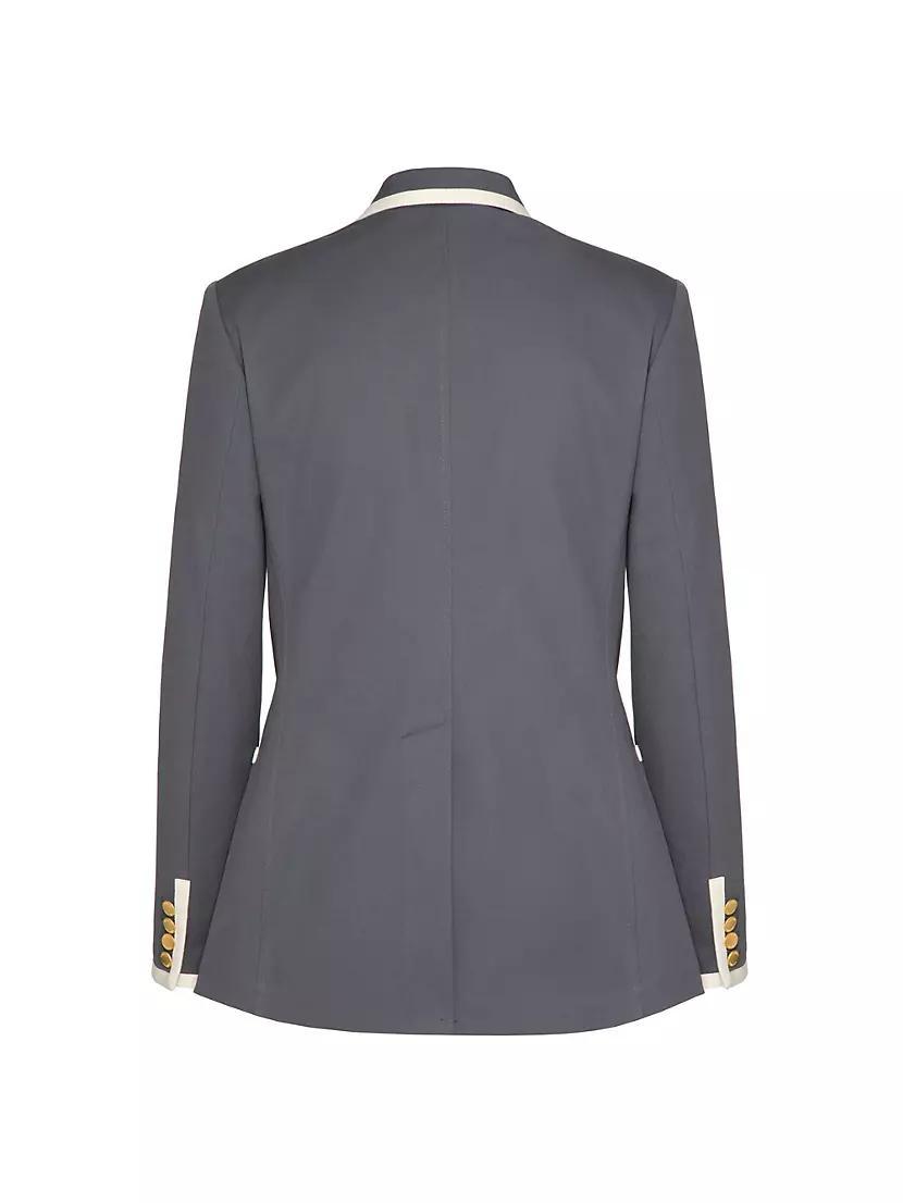 Double-Breasted Jacket in Stretch Cotton Canvas Product Image