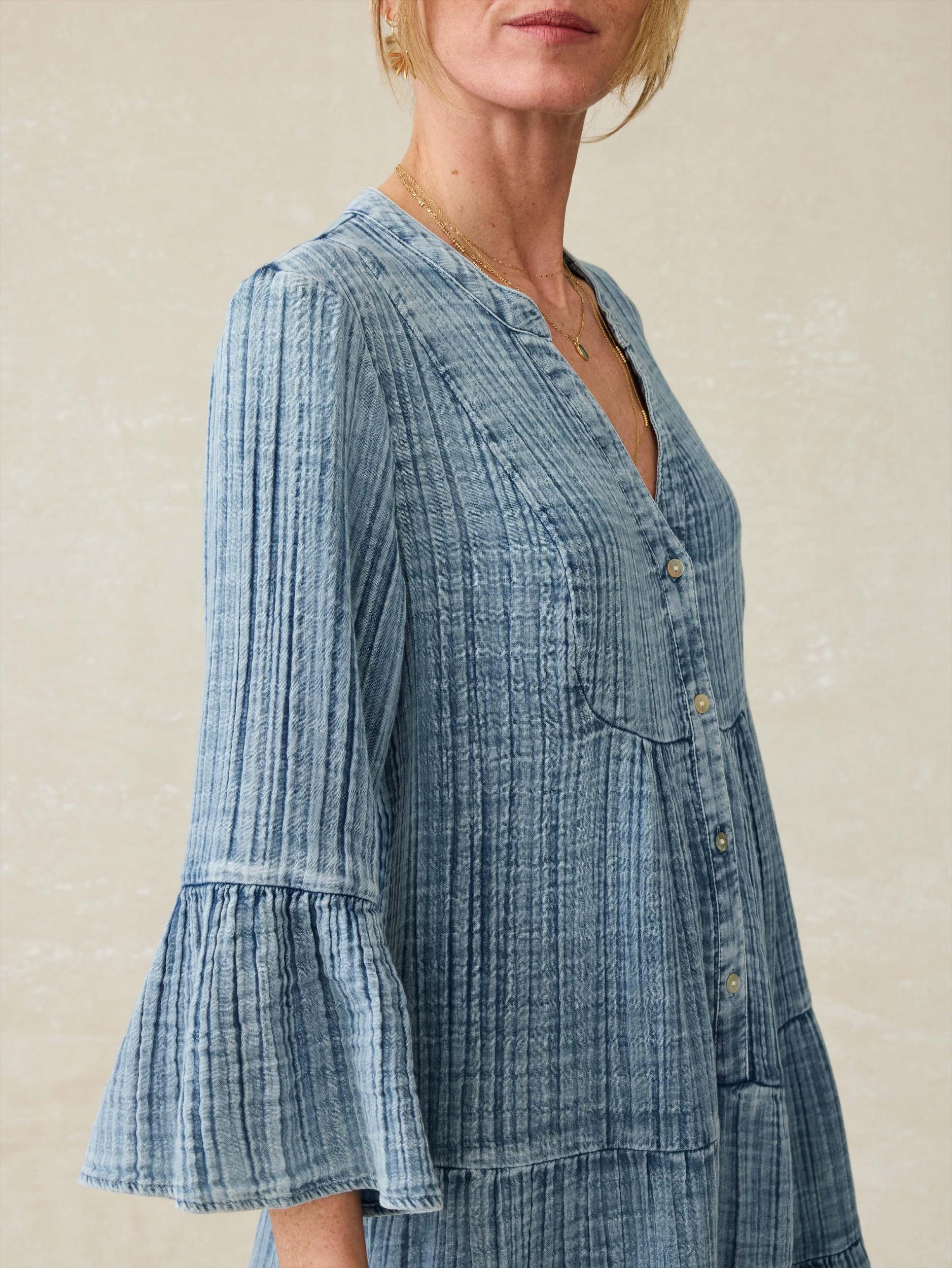 Dune Cotton Gauze Kasey Dress - Light Indigo Wash Female Product Image
