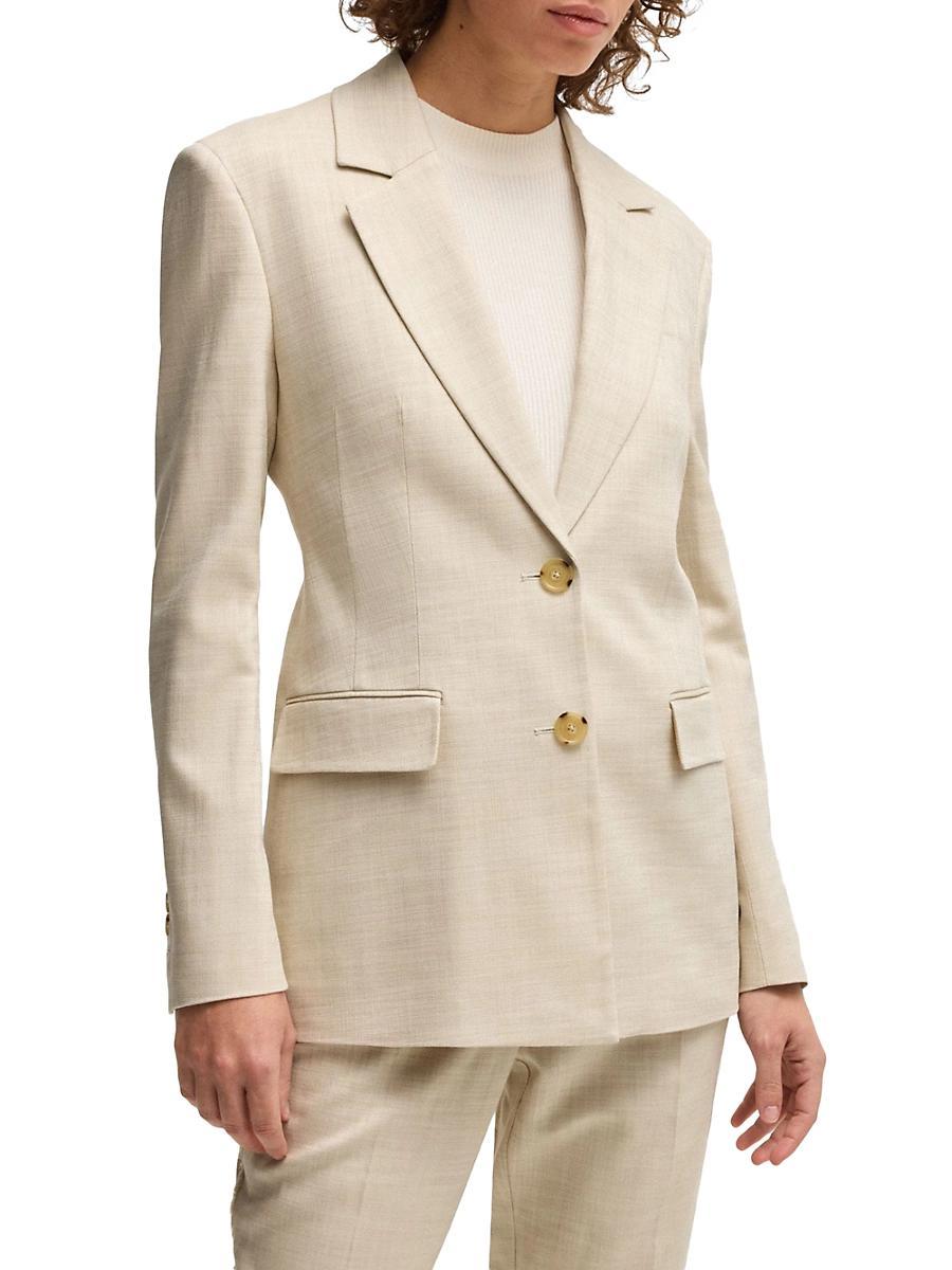 Womens Tailored Jacket in Melange Stretch Fabric Product Image