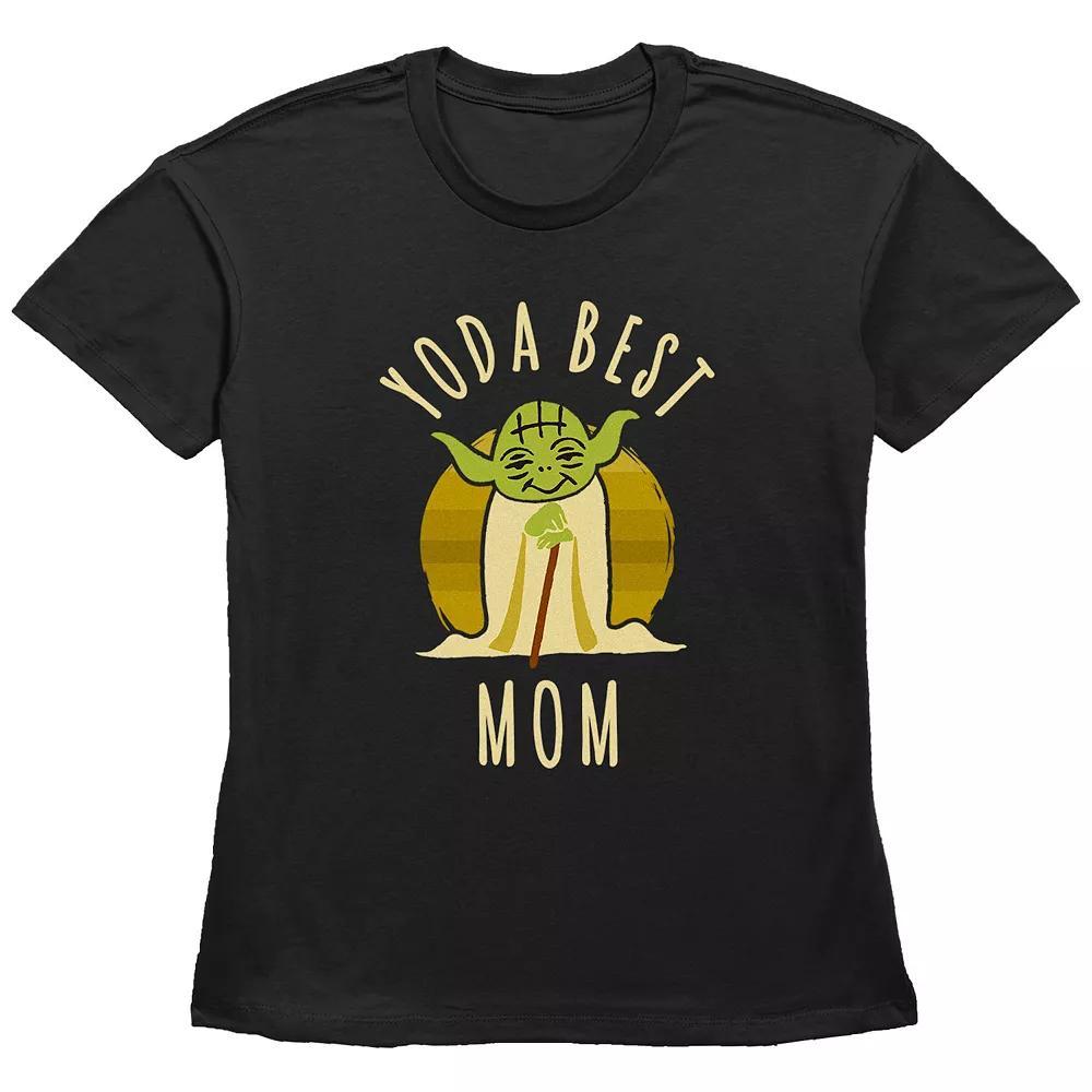 Women's Star Wars Yoda Best Mom Basic Fit Graphic Tee, Size: XS, Black Product Image