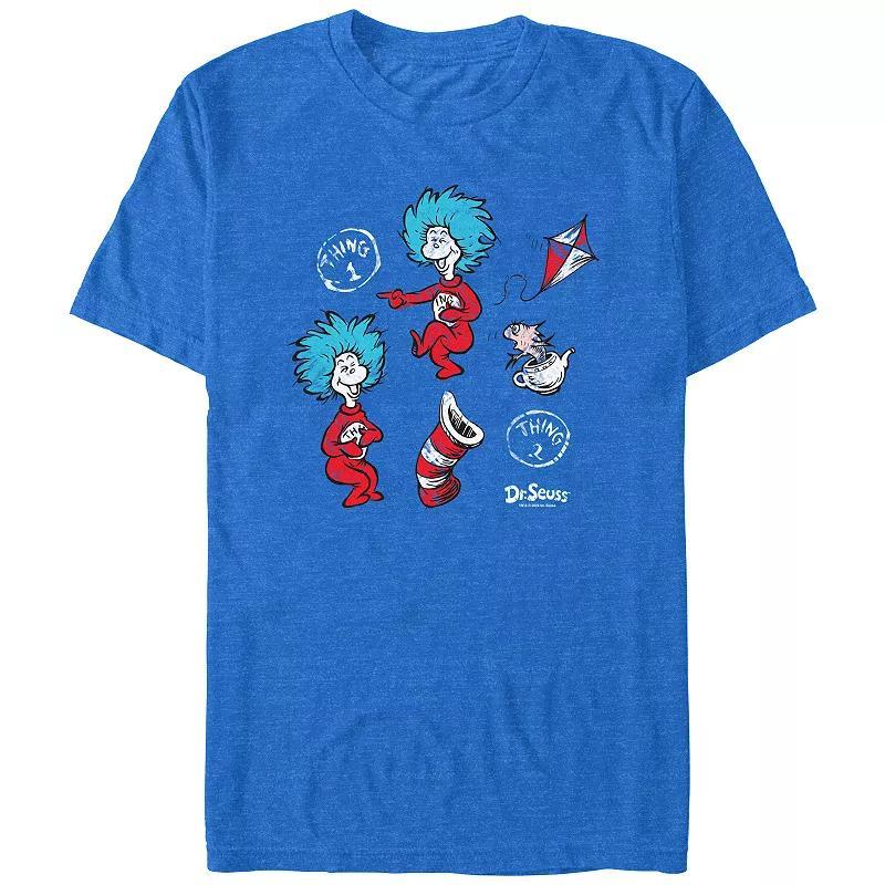 Men's Dr. Seuss Thing 1 And Thing 2 Having Fun Graphic Tee, Size: Medium, Royal Grey Product Image