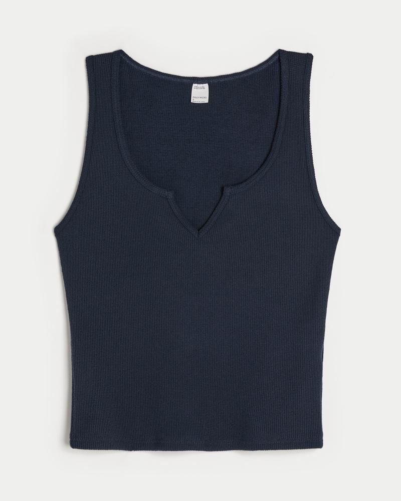 Gilly Hicks Cozy Waffle Notch-Neck Tank Product Image