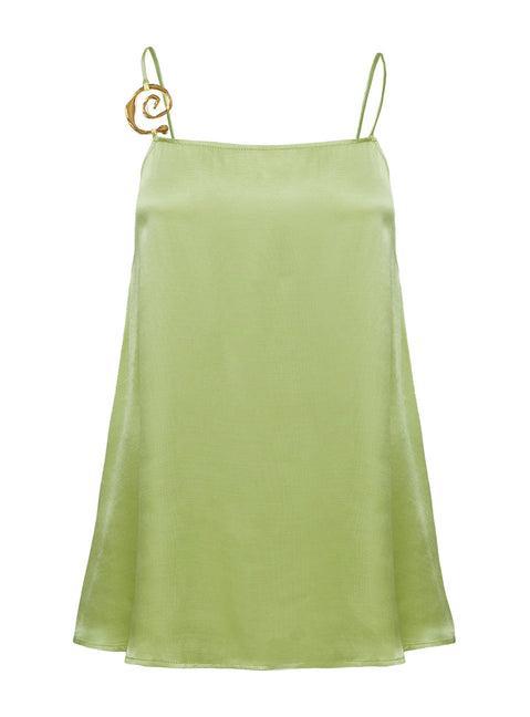 Apple Cider Mini Dress Green Product Image