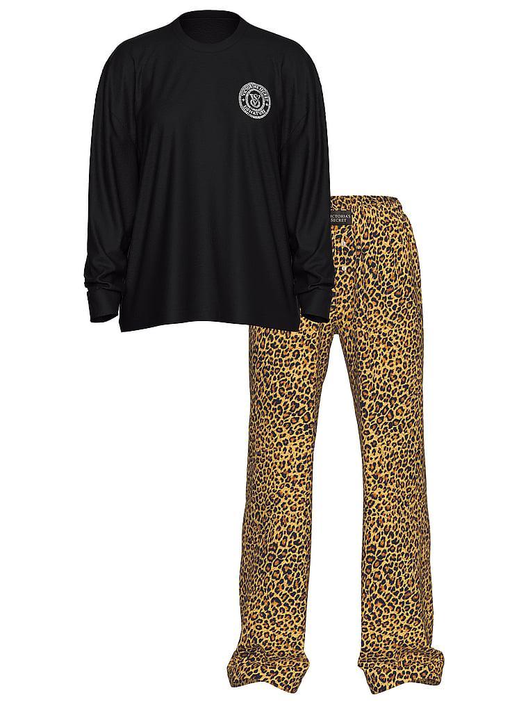 Flannel Long-Sleeve Tee-Jama Set Product Image