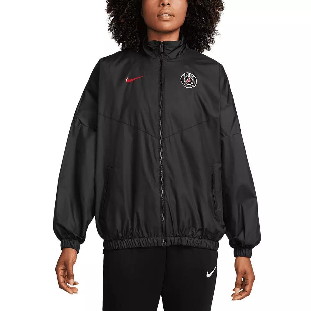 Women's Nike Black Paris Saint-Germain  Essential Windrunner Full-Zip Jacket, Size: Large, Psg Black Product Image