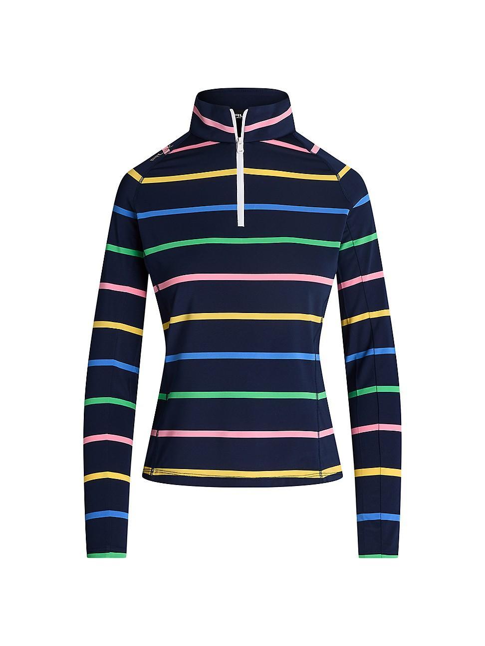 Womens Striped Stretch-Jersey Quarter-Zip Sweater Product Image