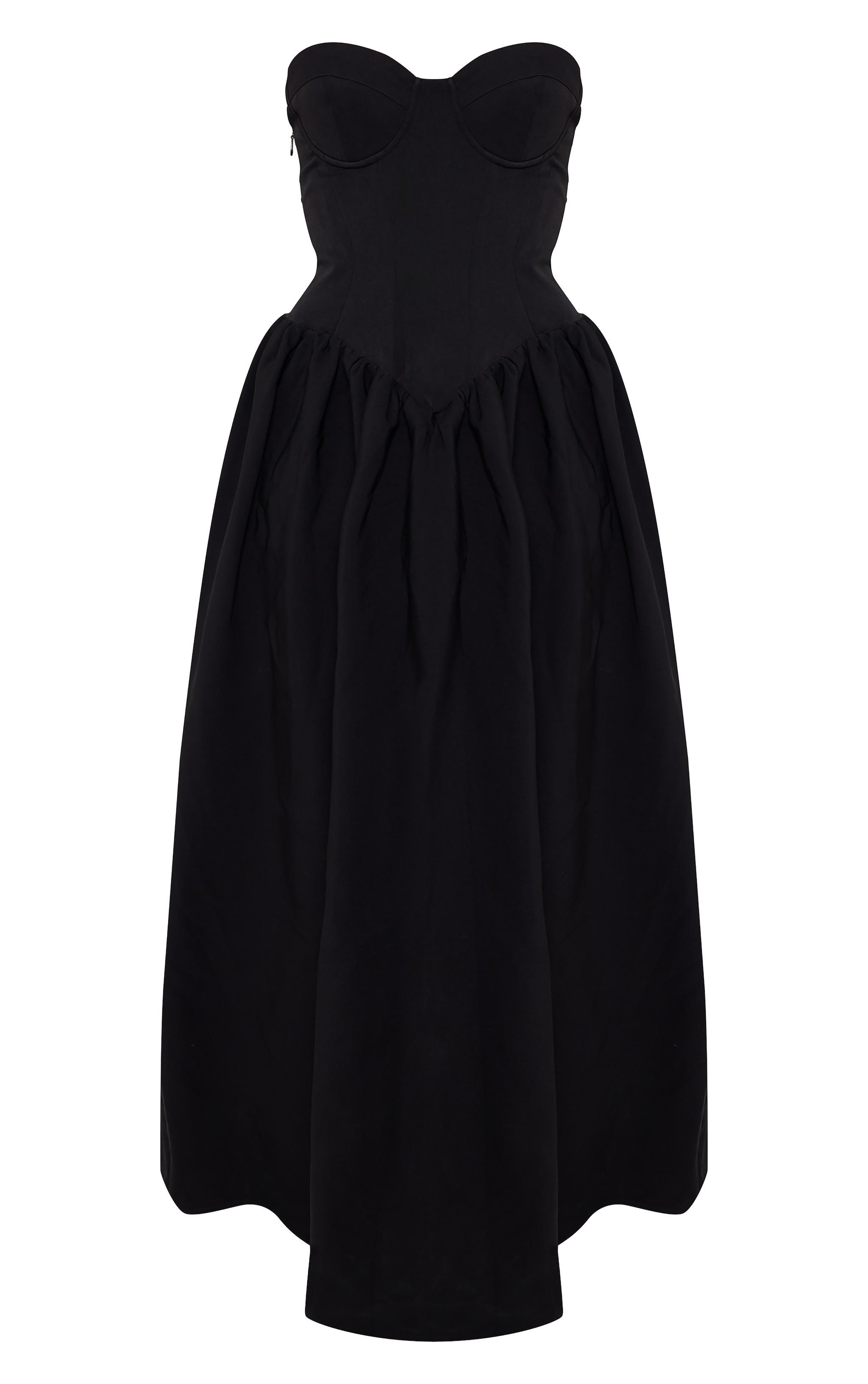 Premium Black Underwired Corset Midaxi Dress Product Image