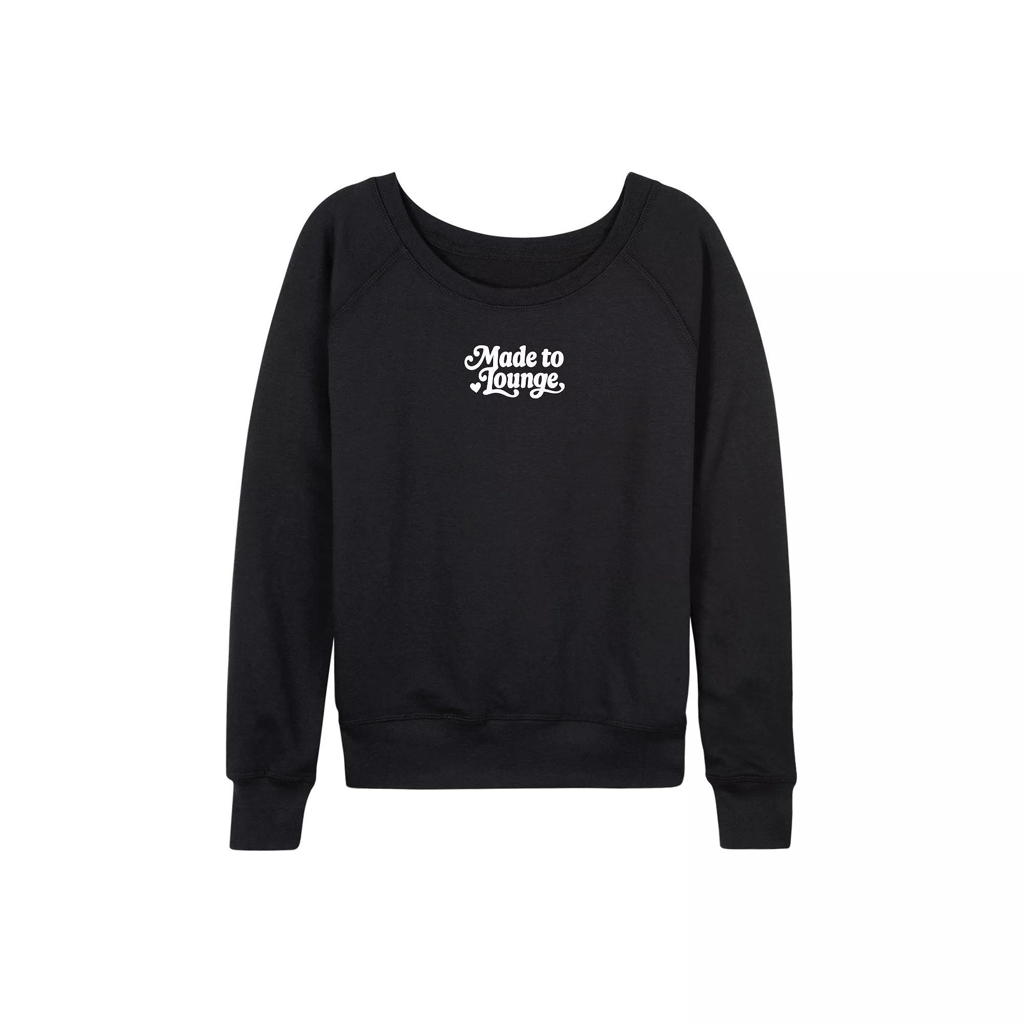 Women's Friends Logo Snowflakes French Terry Long Sleeve Tee, Size: Small, Black Product Image