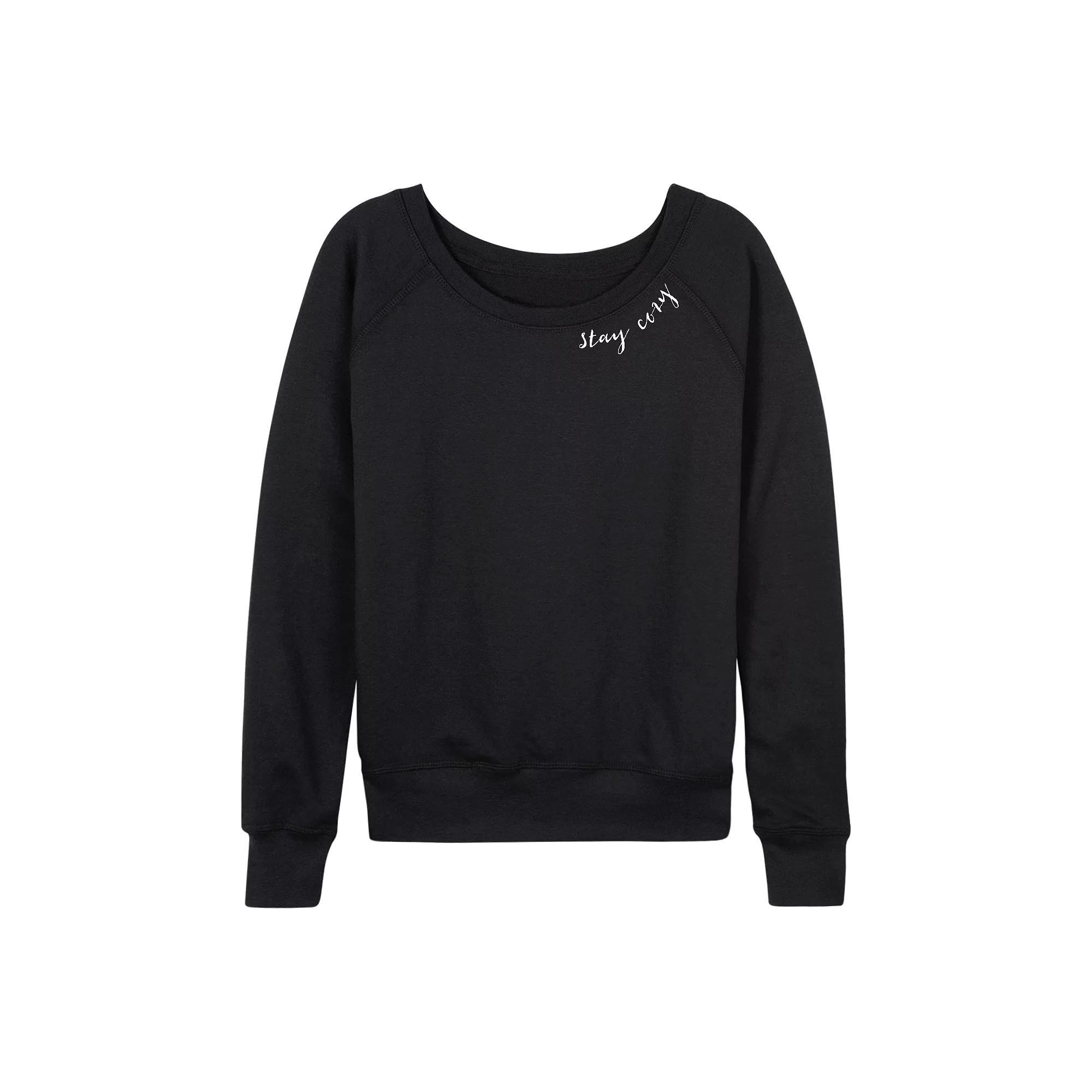 Women's Elf Candy Cane Forest Tee French Terry Long Sleeve Tee, Size: XXL, Black Product Image